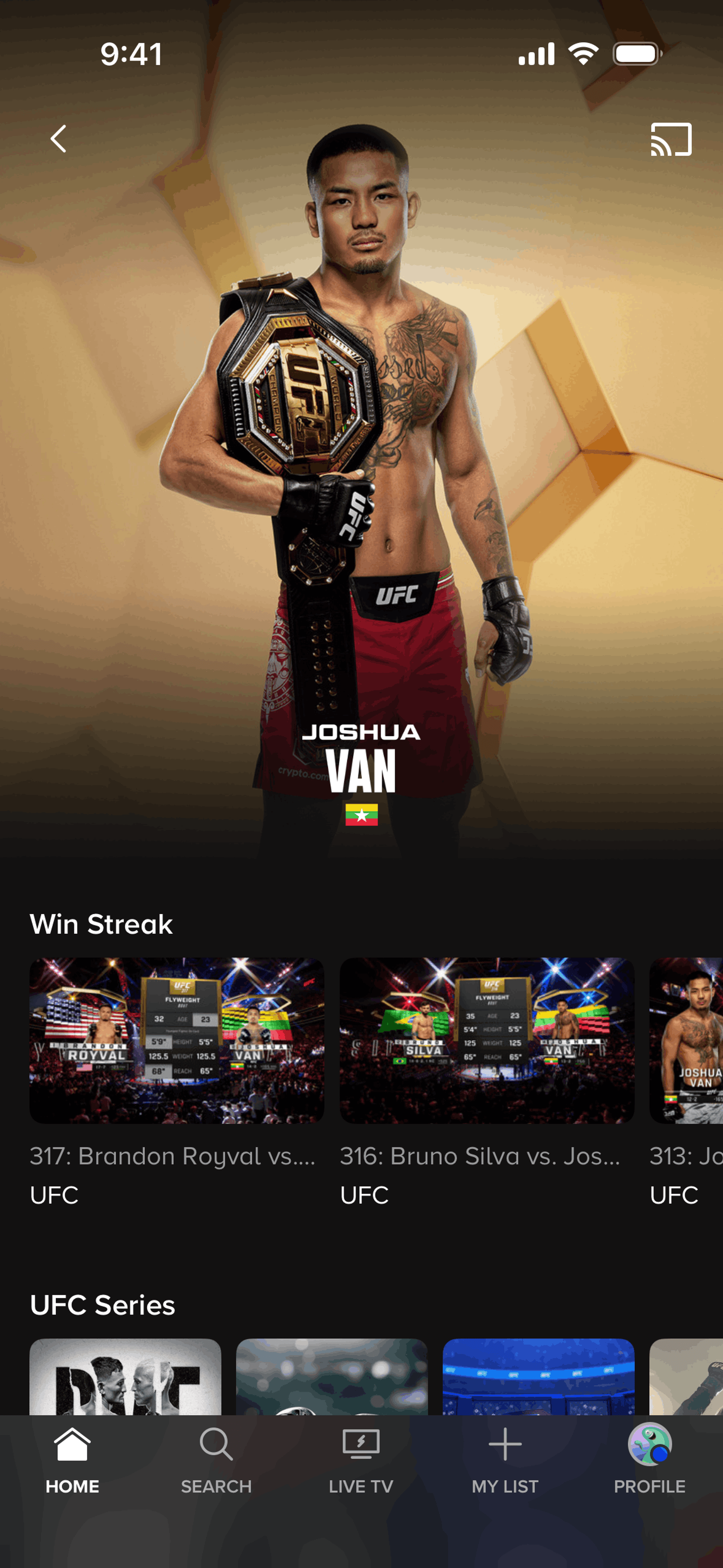 Paramount+ iOS Sports interface screenshot 10