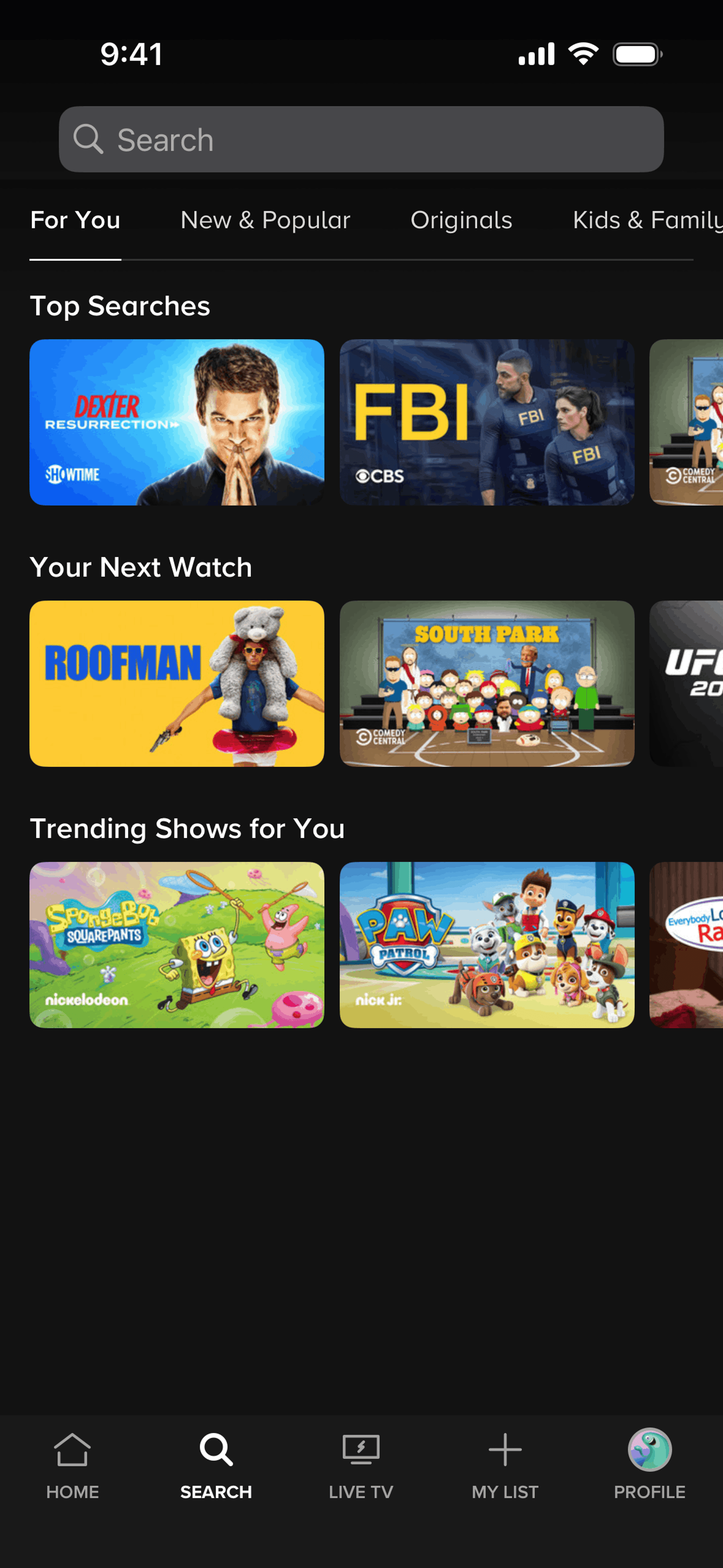 Paramount+ iOS Sports interface screenshot 14