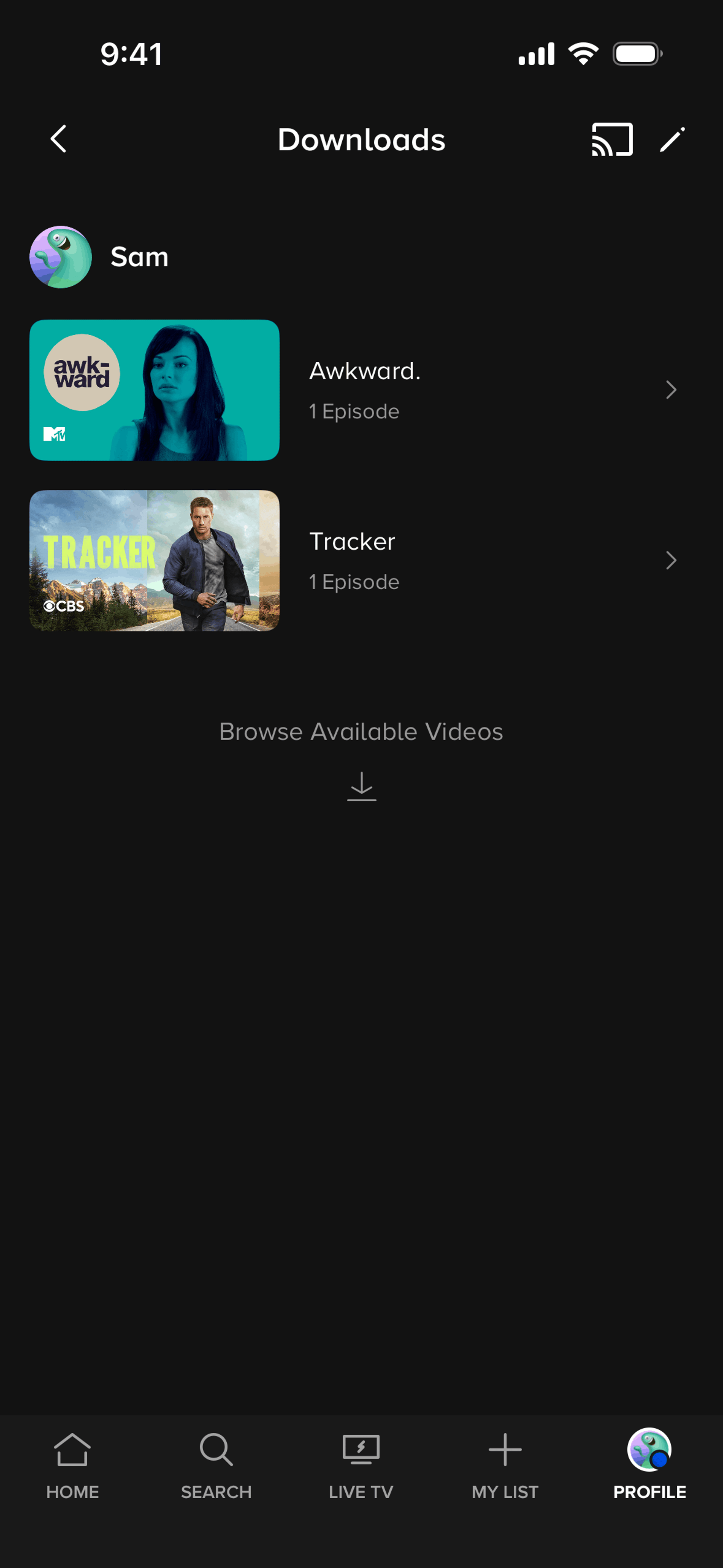 Paramount+ iOS Sports interface screenshot 6
