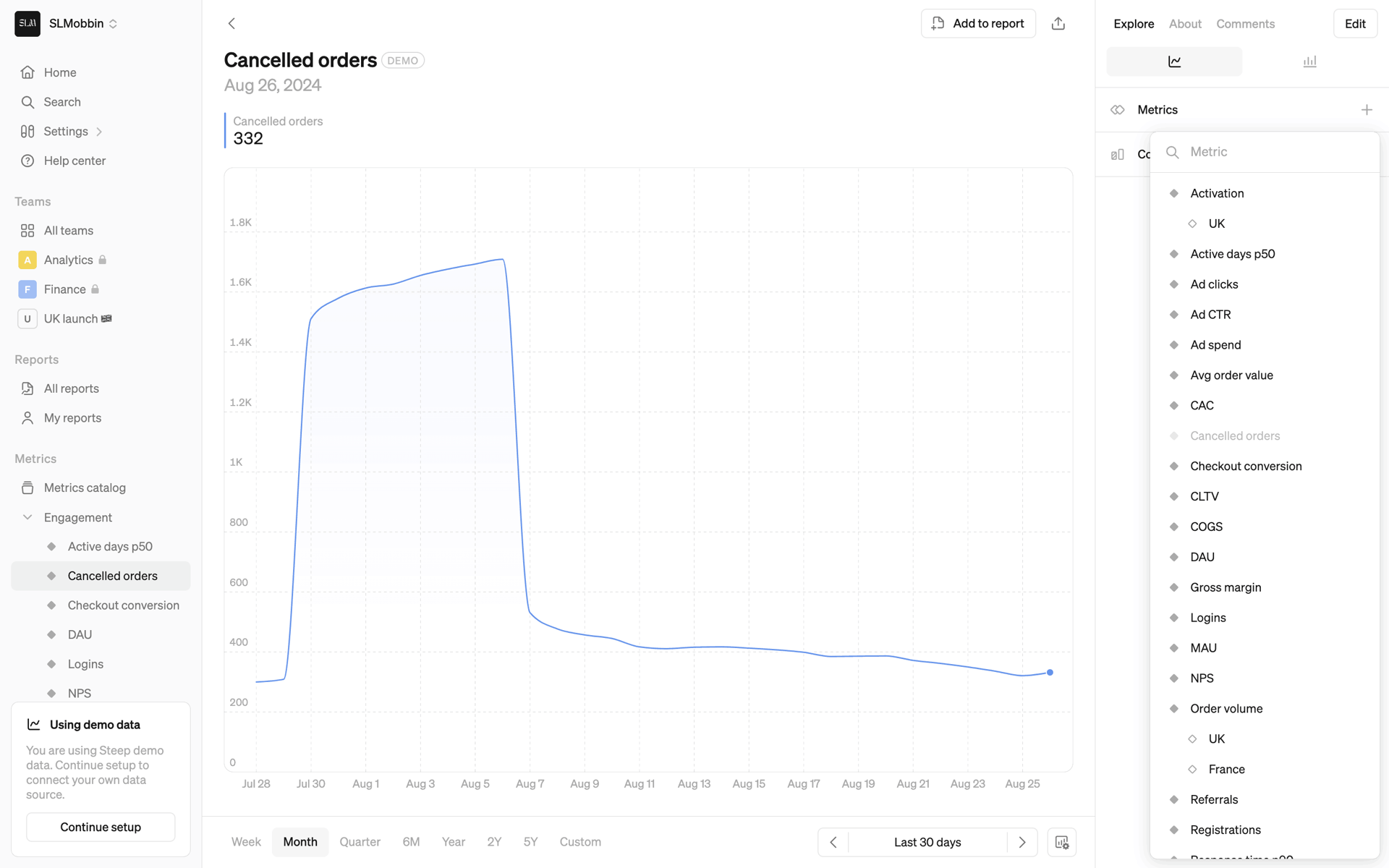 Steep Web Business interface screenshot 7