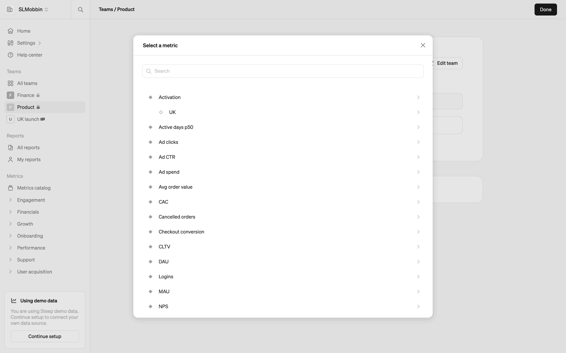 Steep Web Business interface screenshot 16