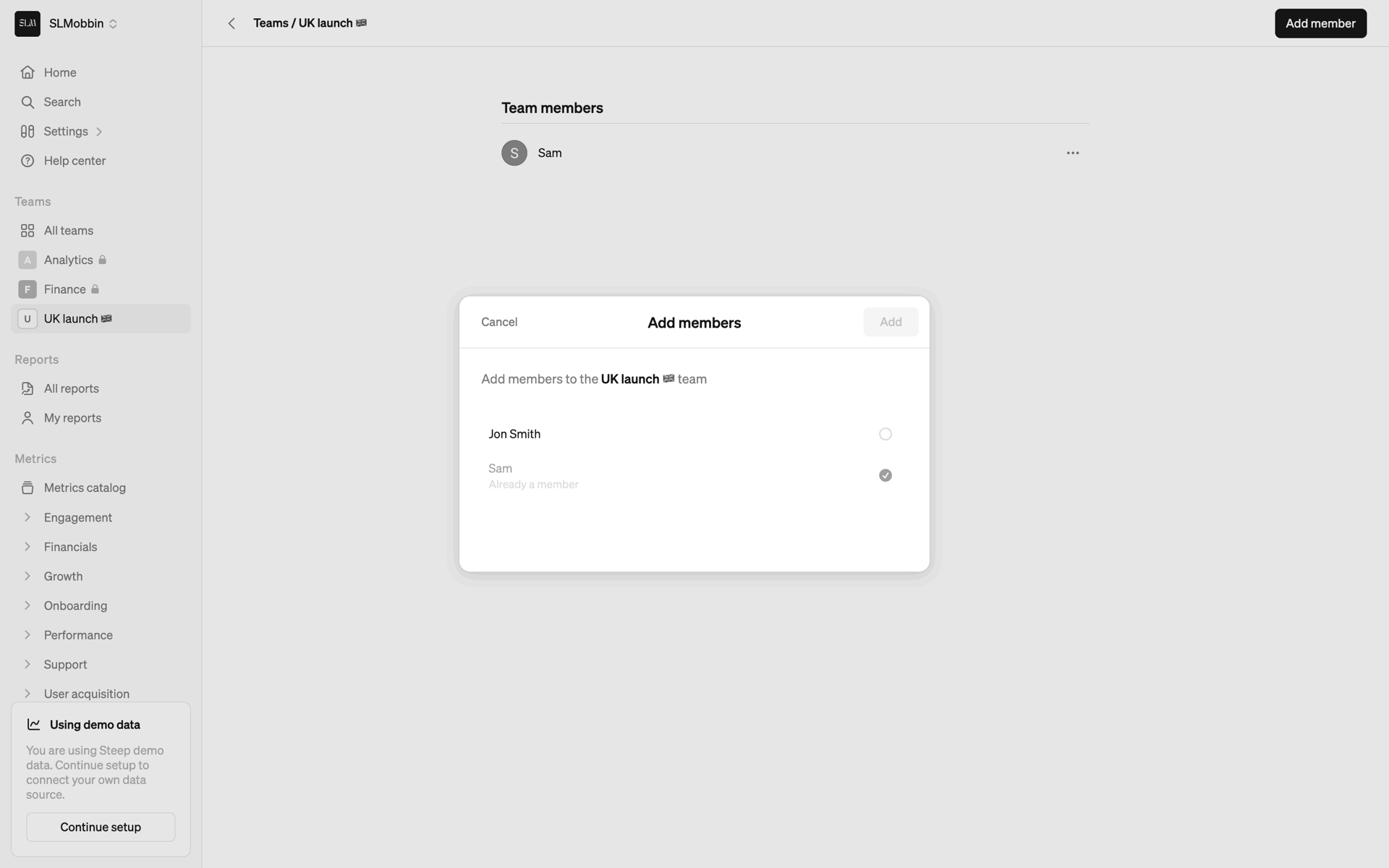 Steep Web Business interface screenshot 19