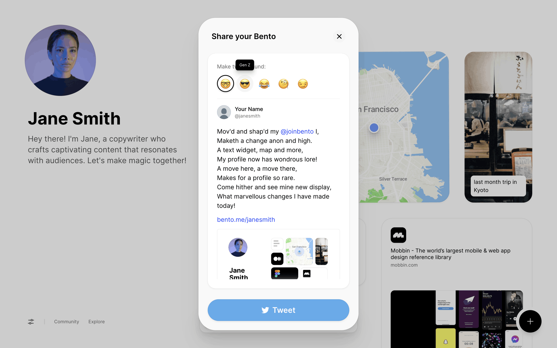 Bento Web Social Networking interface screenshot 6