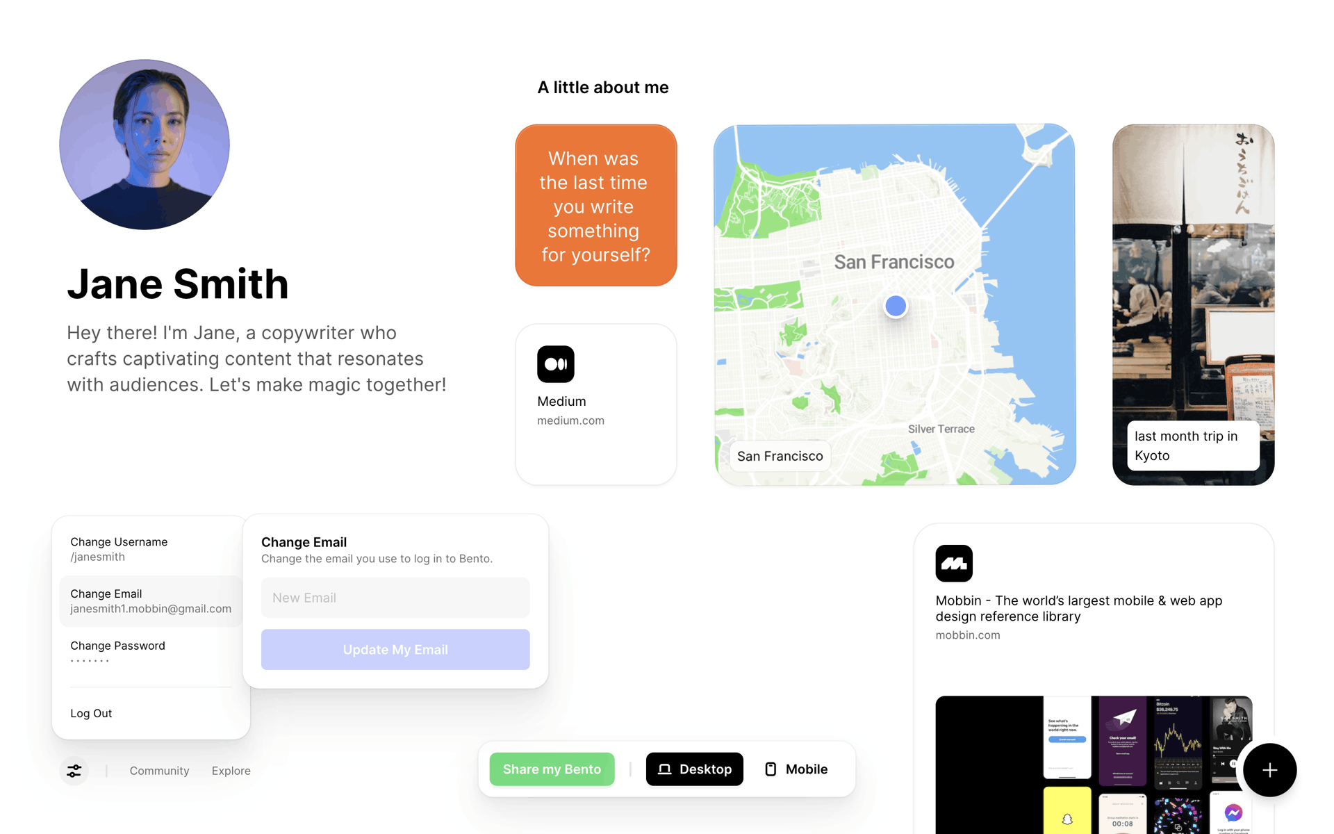 Bento Web Social Networking interface screenshot 8