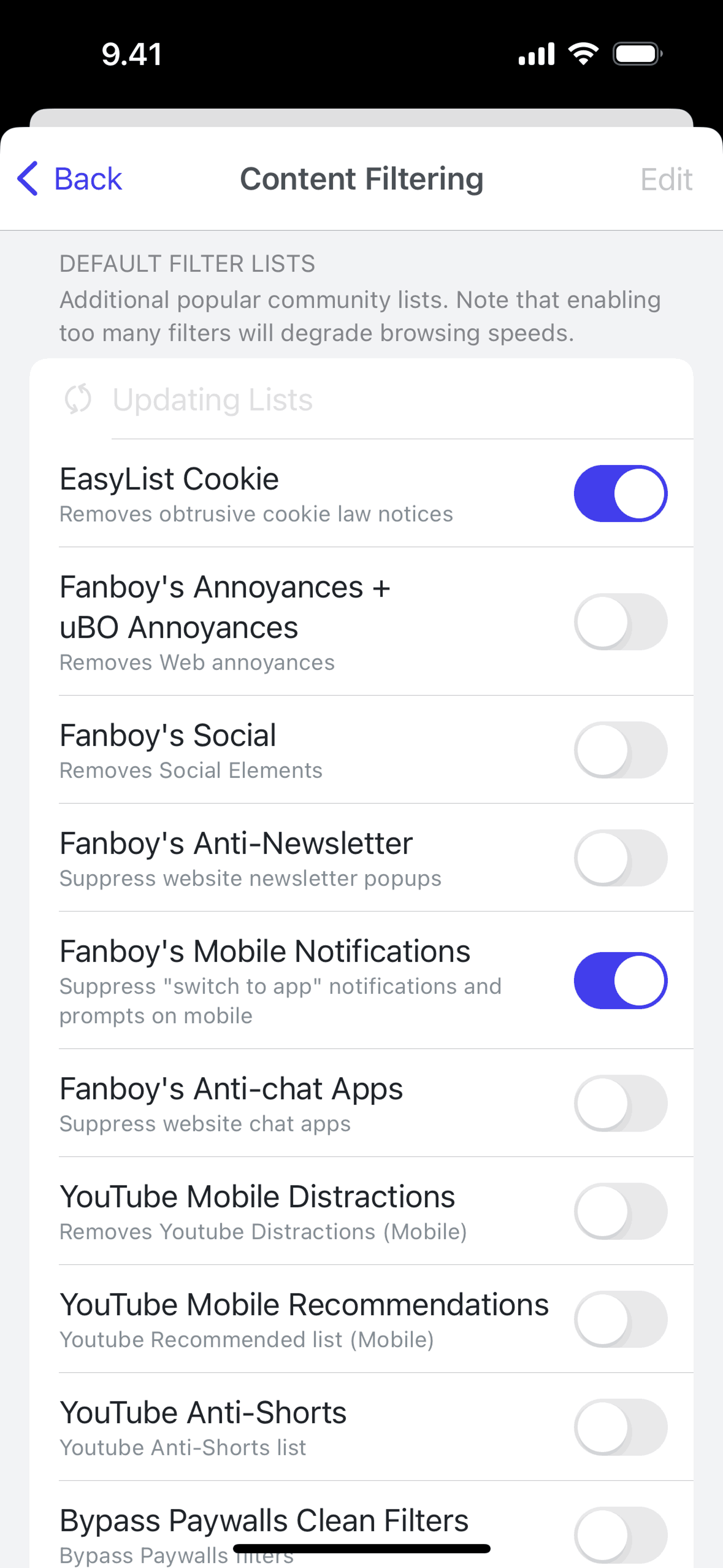 Brave Browser iOS Utilities interface screenshot 5