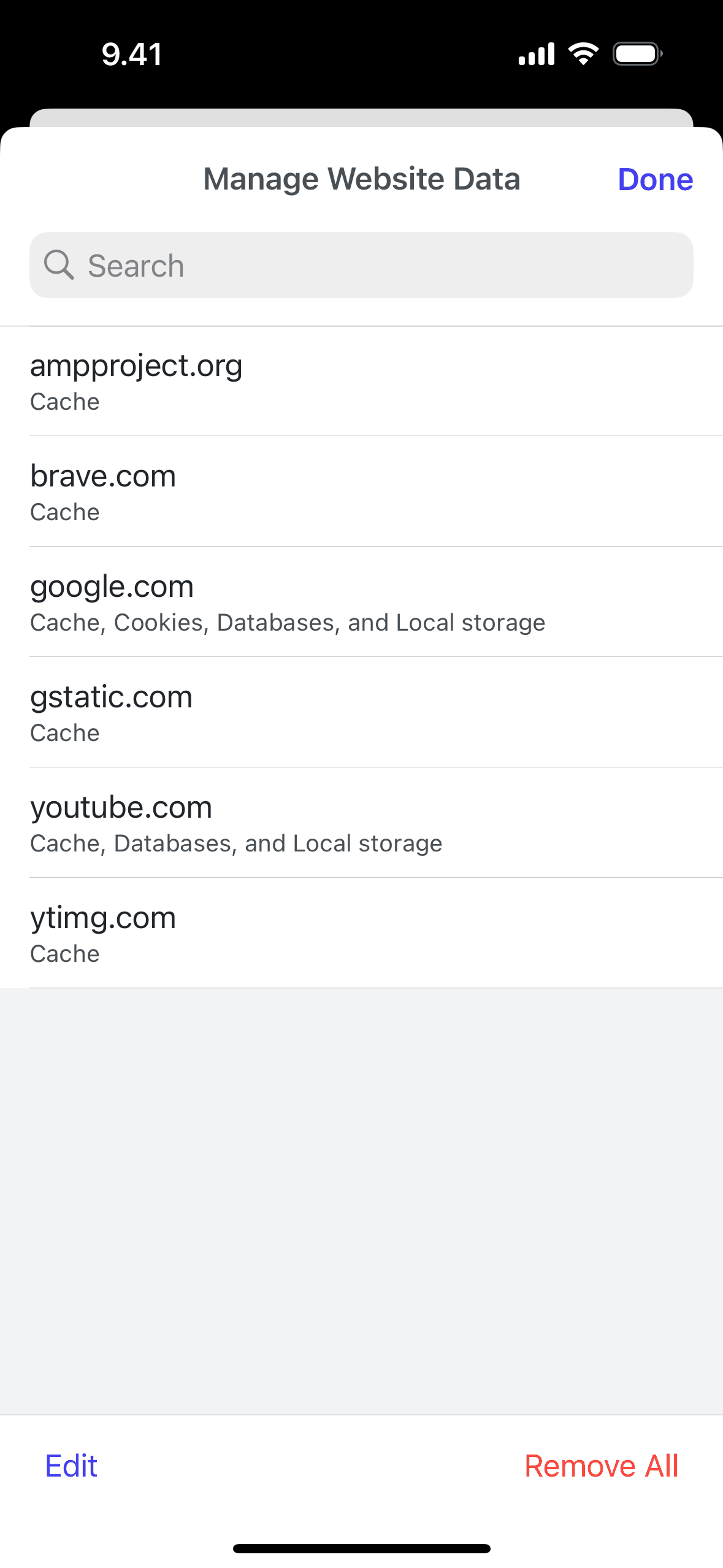Brave Browser iOS Utilities interface screenshot 6