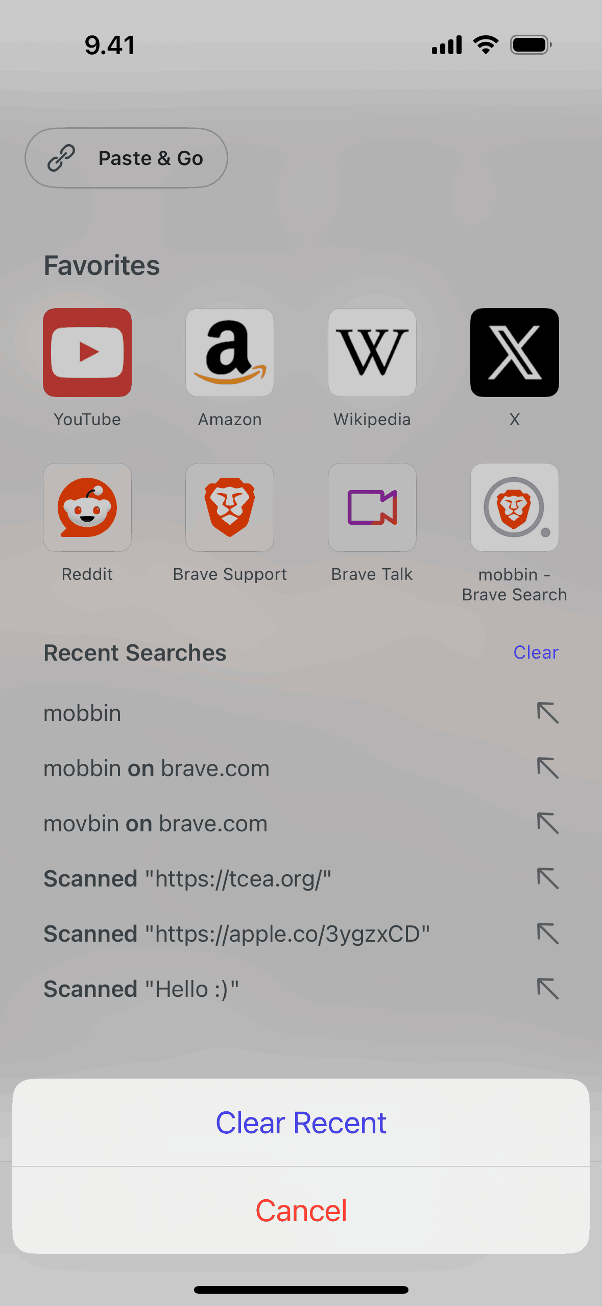Brave Browser iOS Utilities interface screenshot 17