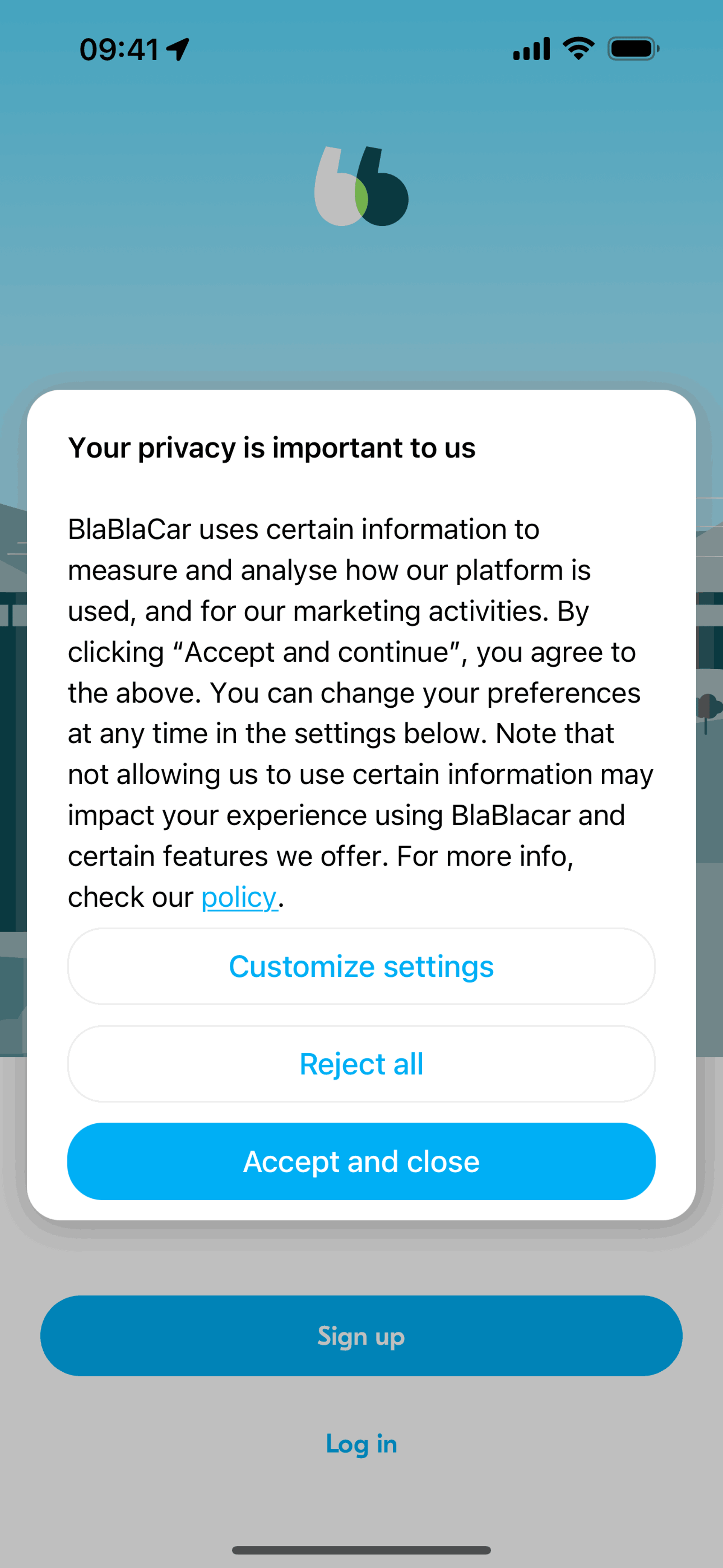 BlaBlaCar iOS Travel & Transportation interface screenshot 1