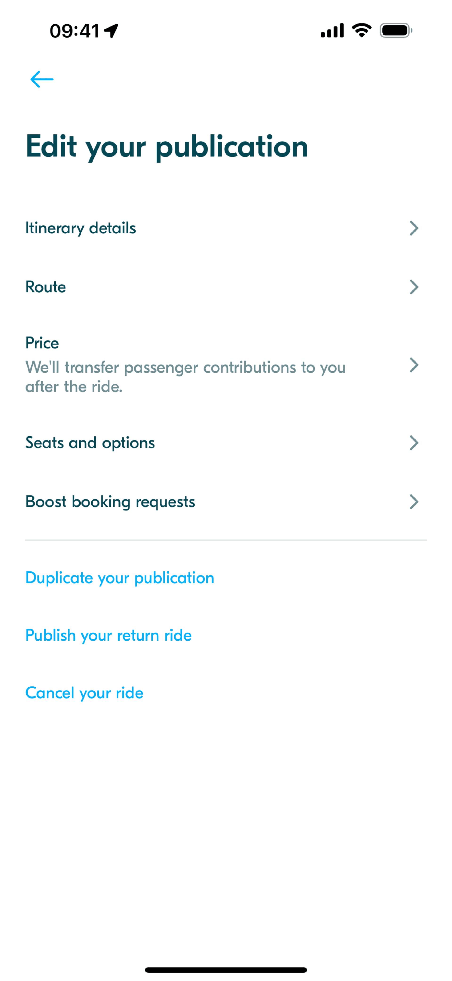 BlaBlaCar iOS Travel & Transportation interface screenshot 12