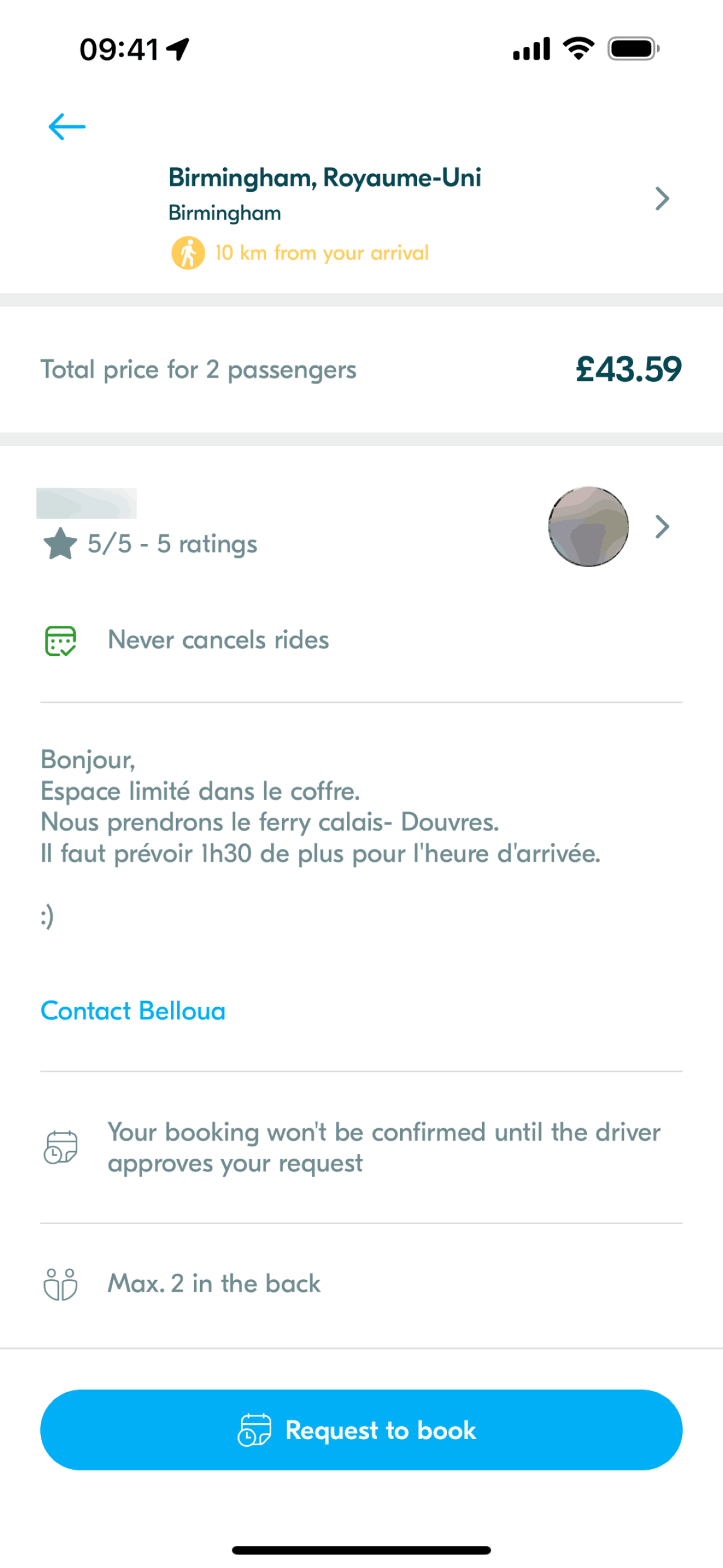 BlaBlaCar iOS Travel & Transportation interface screenshot 9