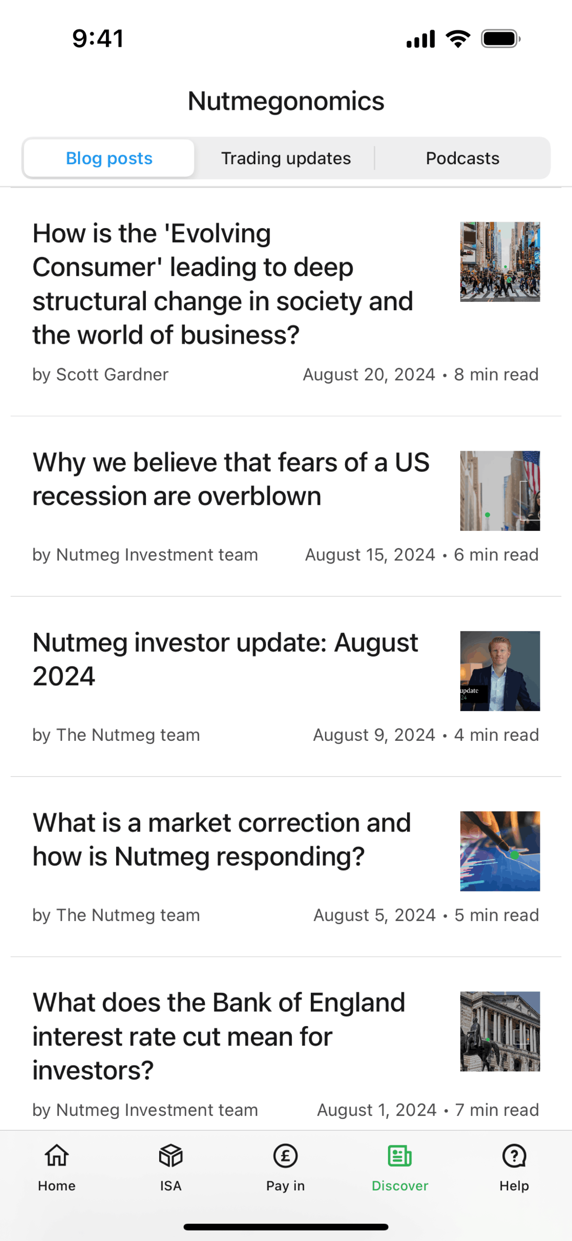 Nutmeg iOS Finance interface screenshot 8