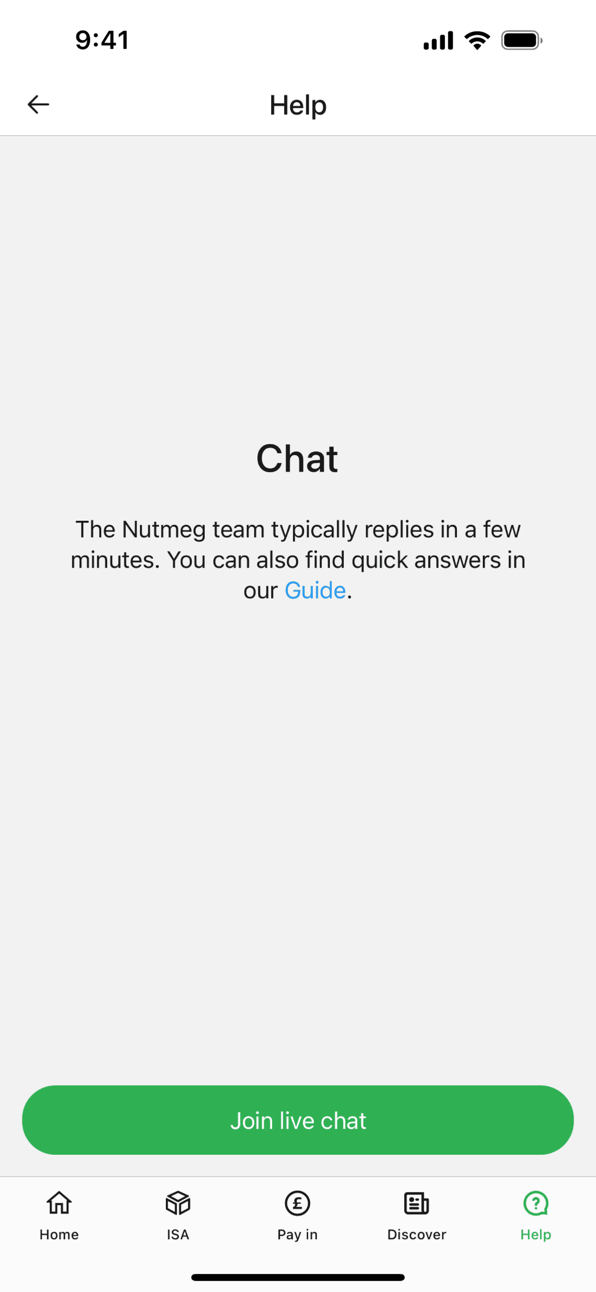 Nutmeg iOS Finance interface screenshot 14
