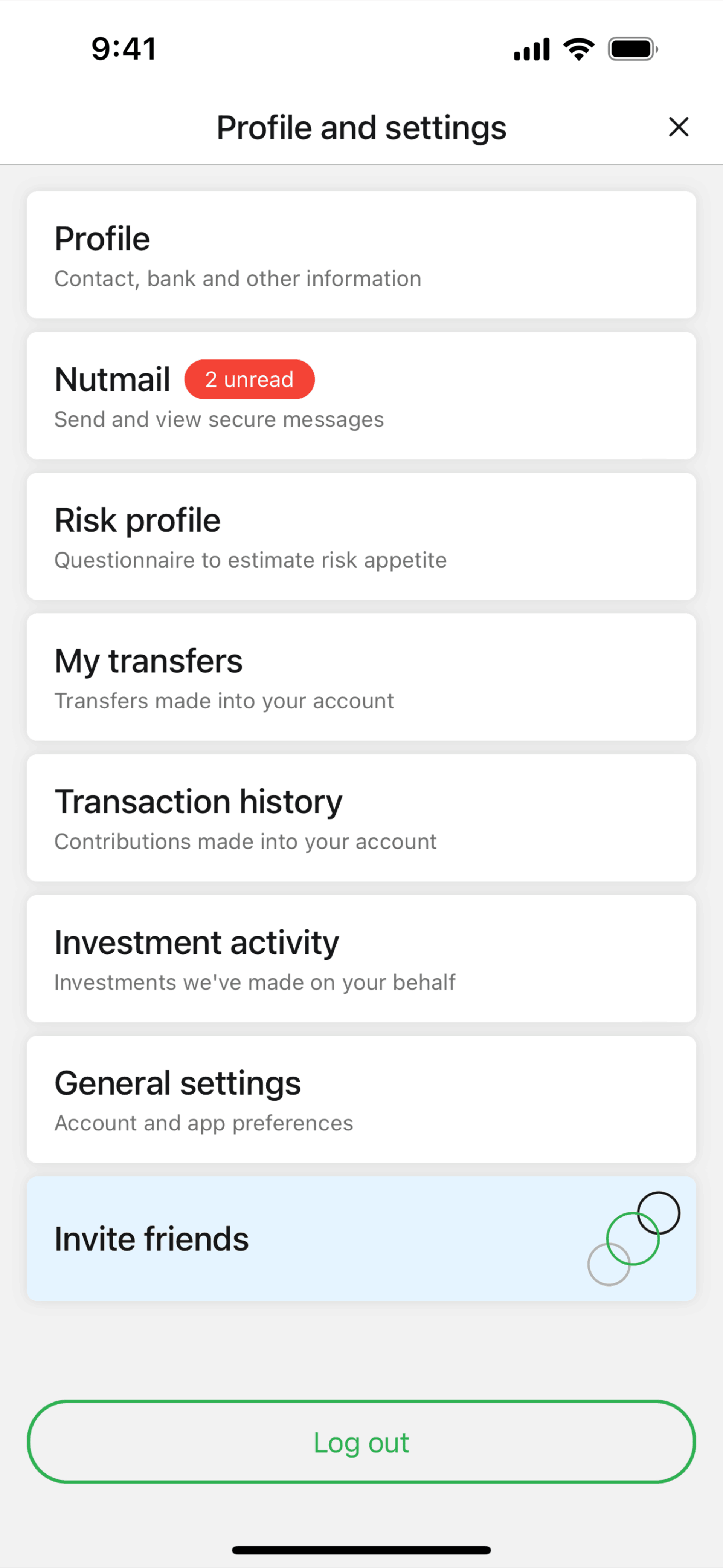 Nutmeg iOS Finance interface screenshot 15