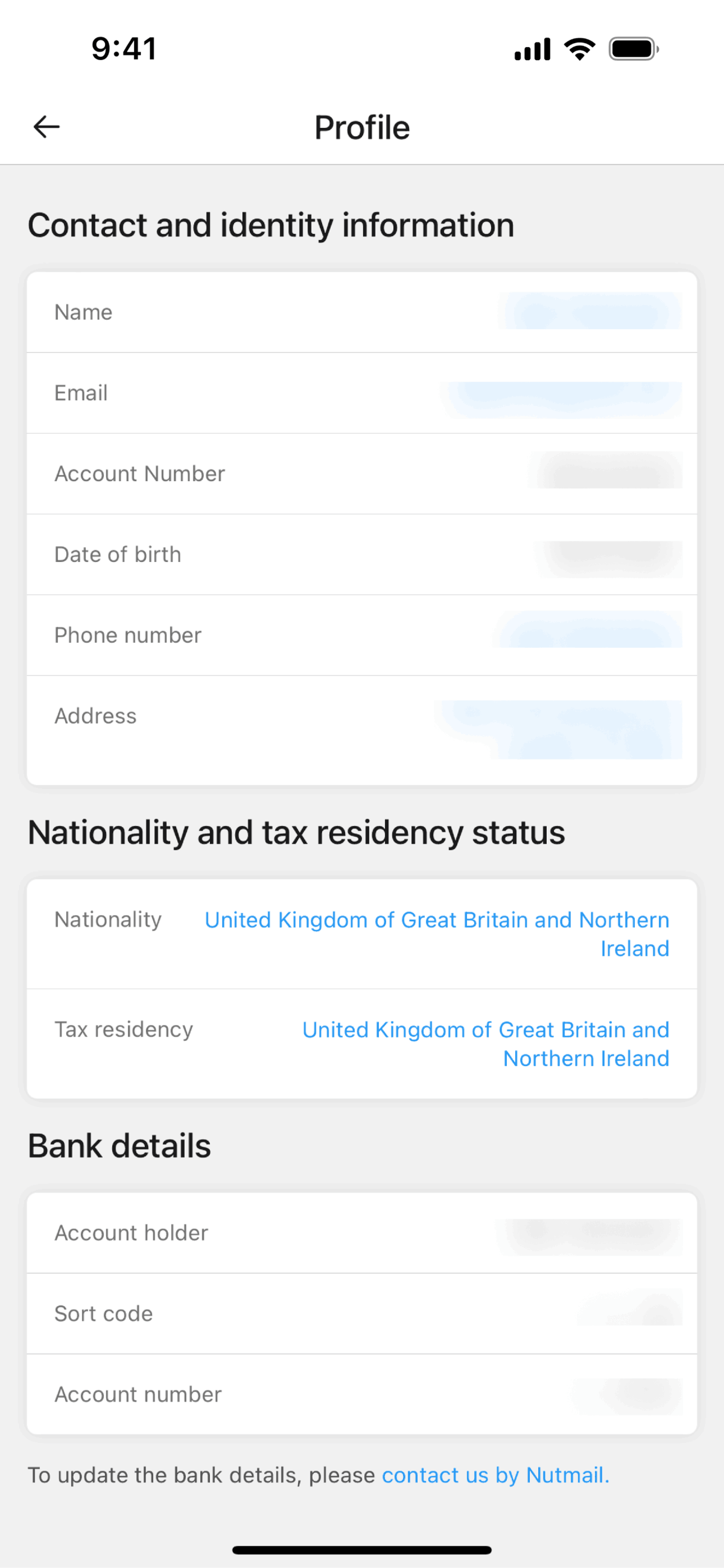 Nutmeg iOS Finance interface screenshot 16