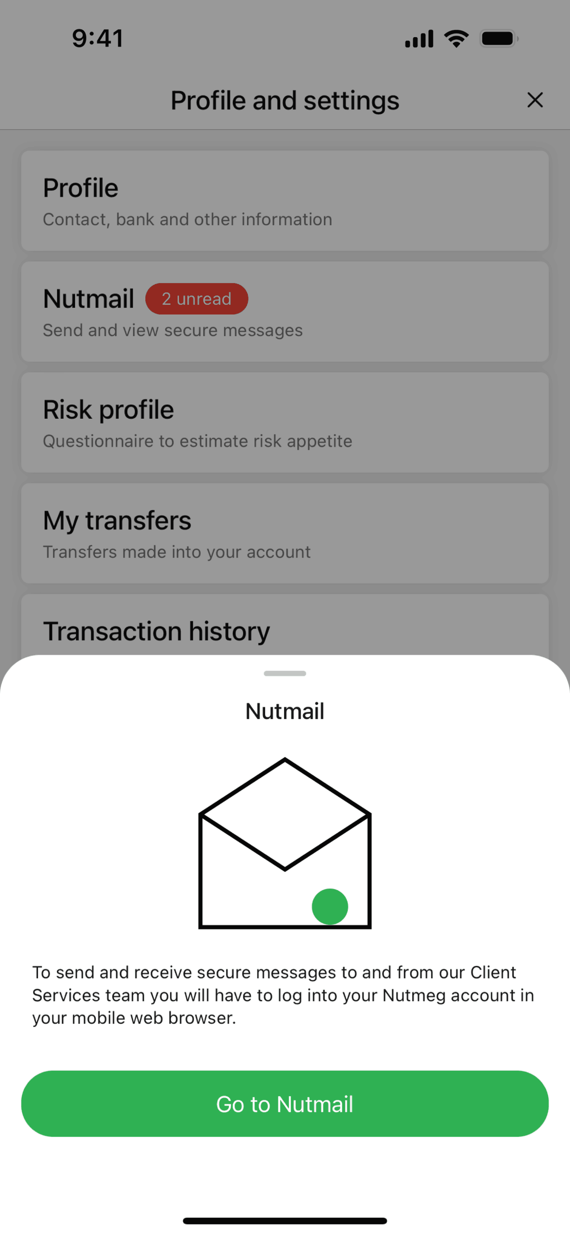 Nutmeg iOS Finance interface screenshot 17