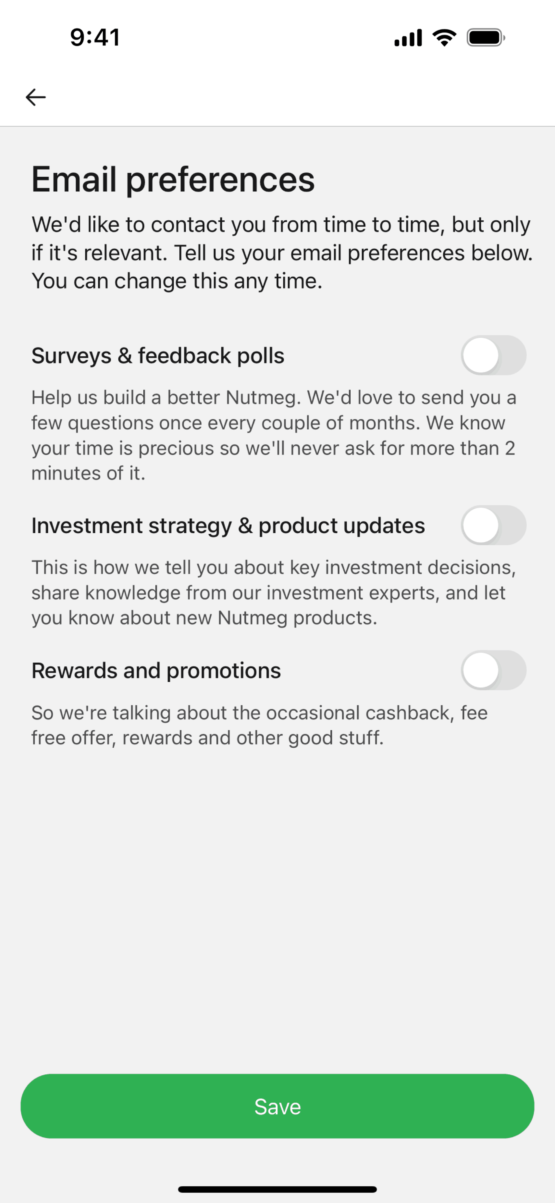 Nutmeg iOS Finance interface screenshot 20