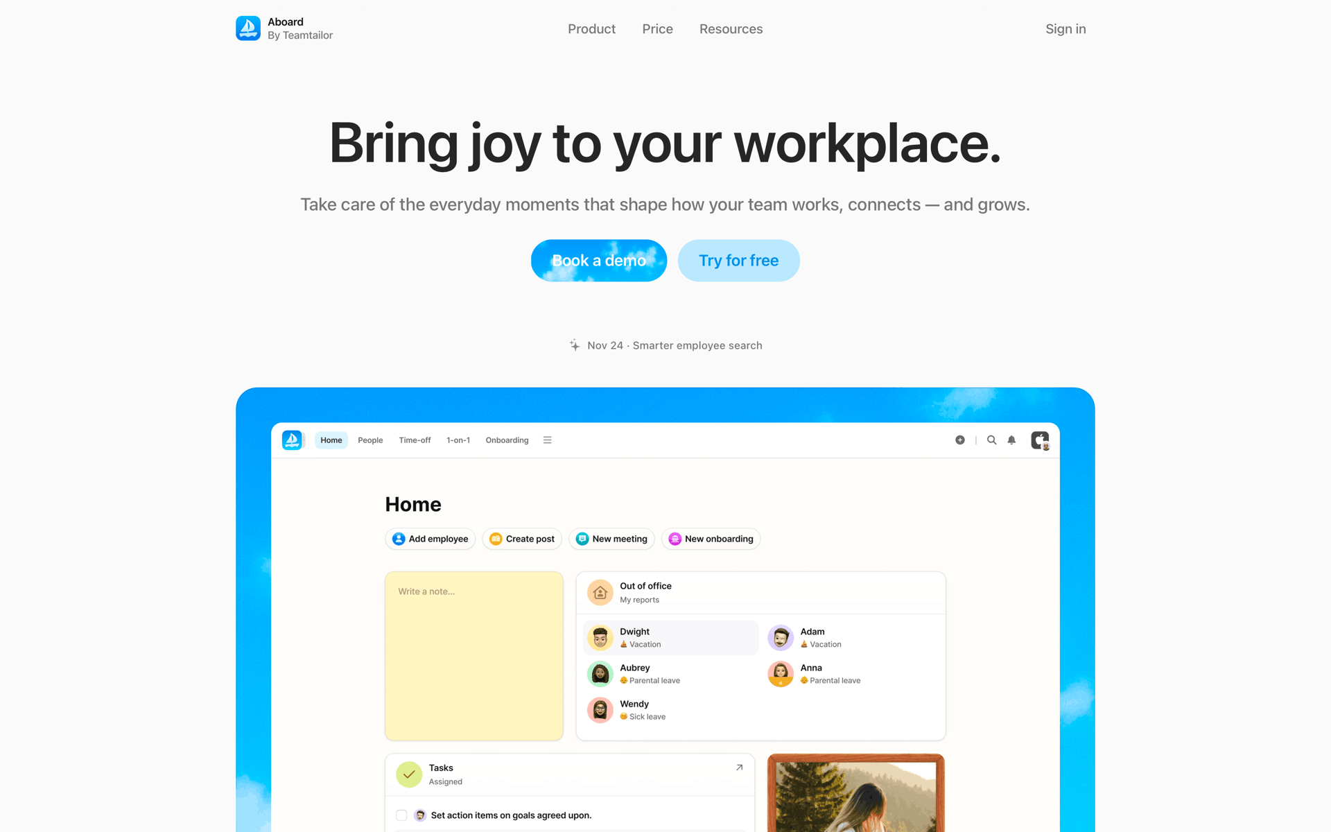 Aboard Web Business interface screenshot 1