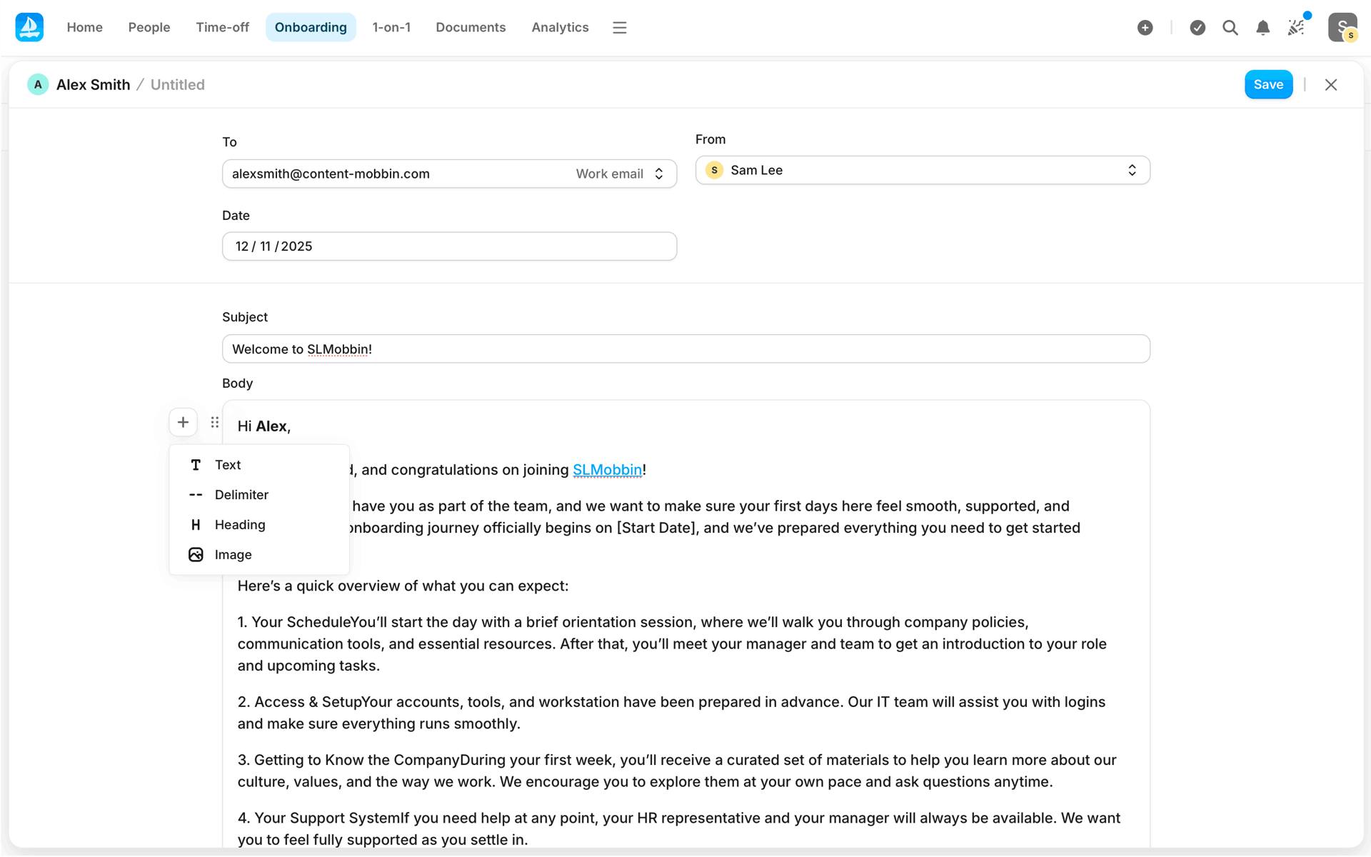 Aboard Web Business interface screenshot 2