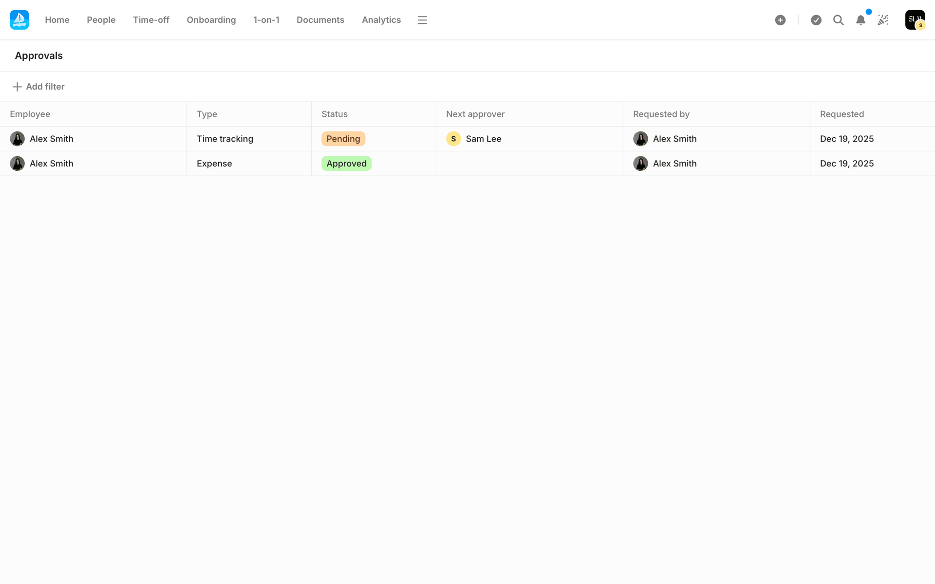 Aboard Web Business interface screenshot 3