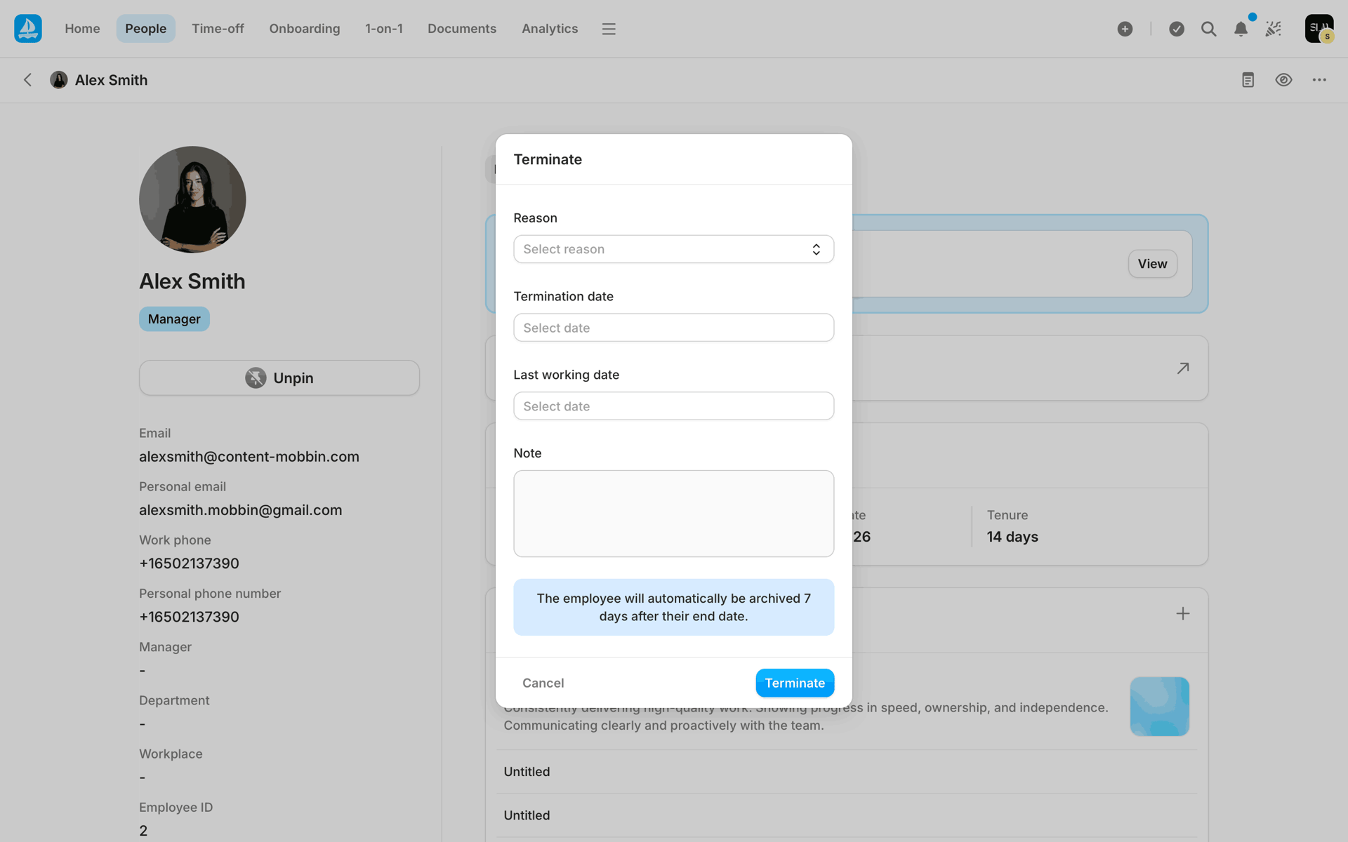Aboard Web Business interface screenshot 23