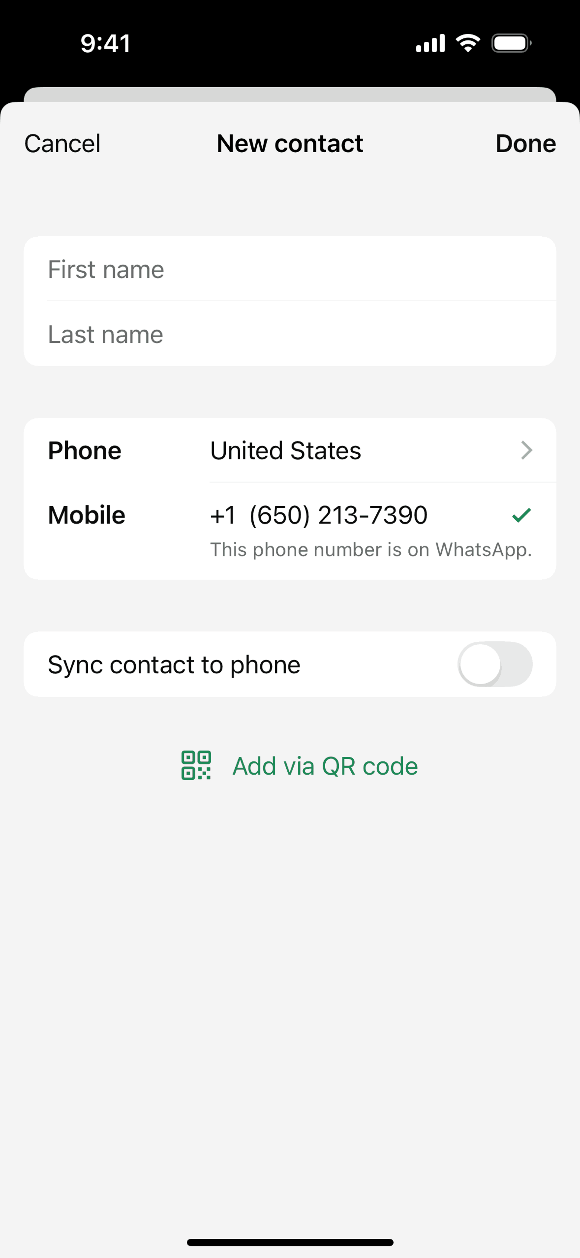 Communication app screen 2