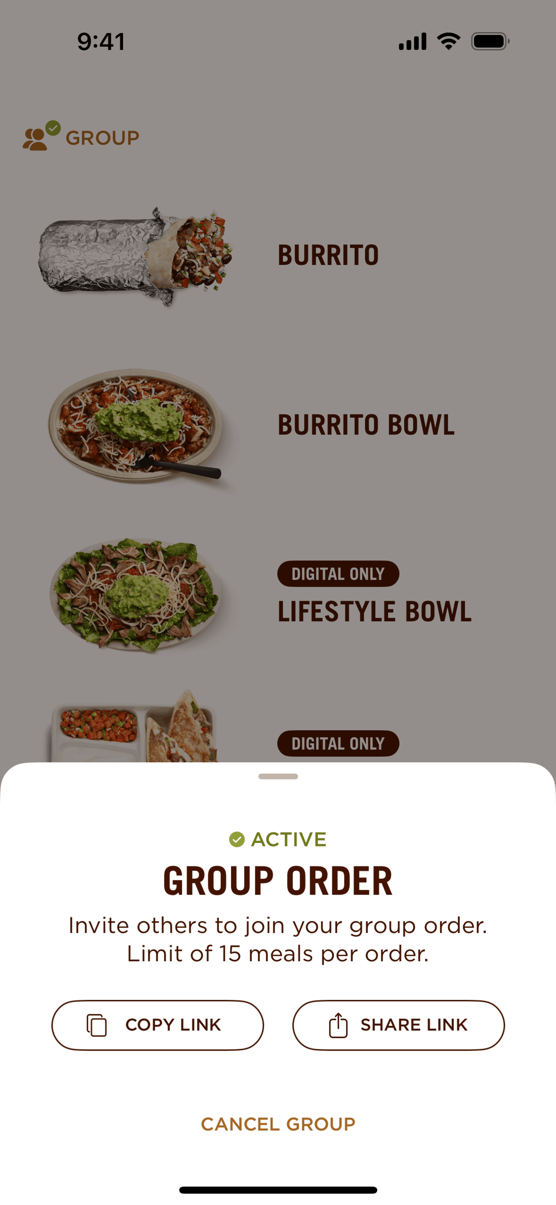 Chipotle iOS Food & Drink interface screenshot 10