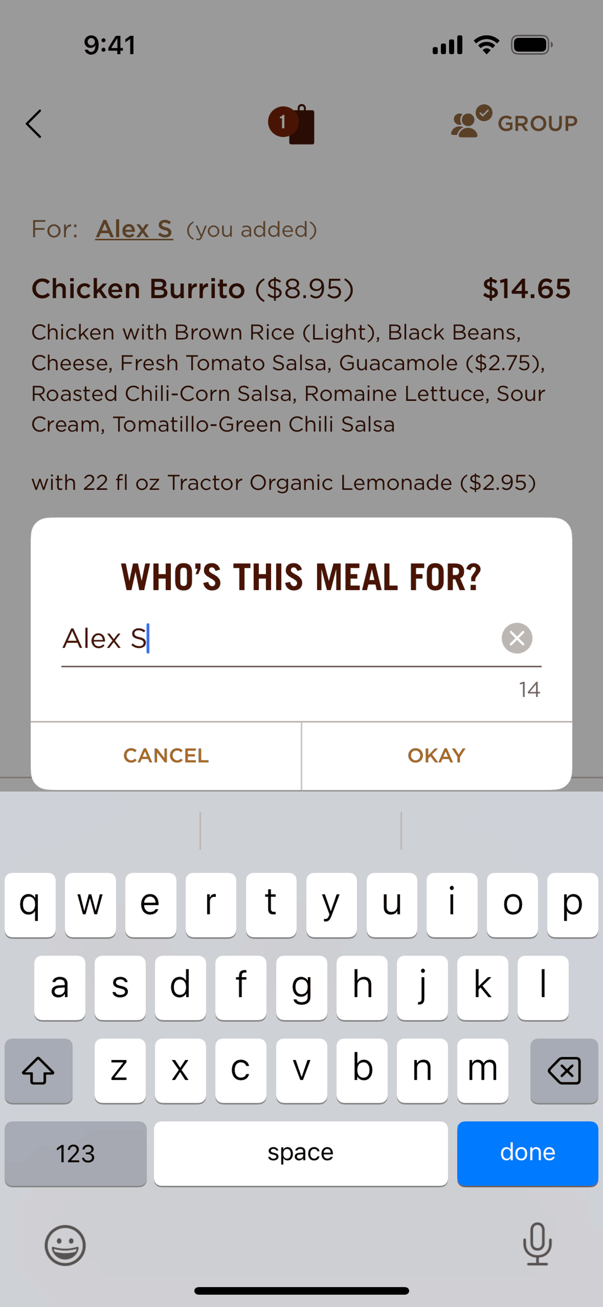 Chipotle iOS Food & Drink interface screenshot 13