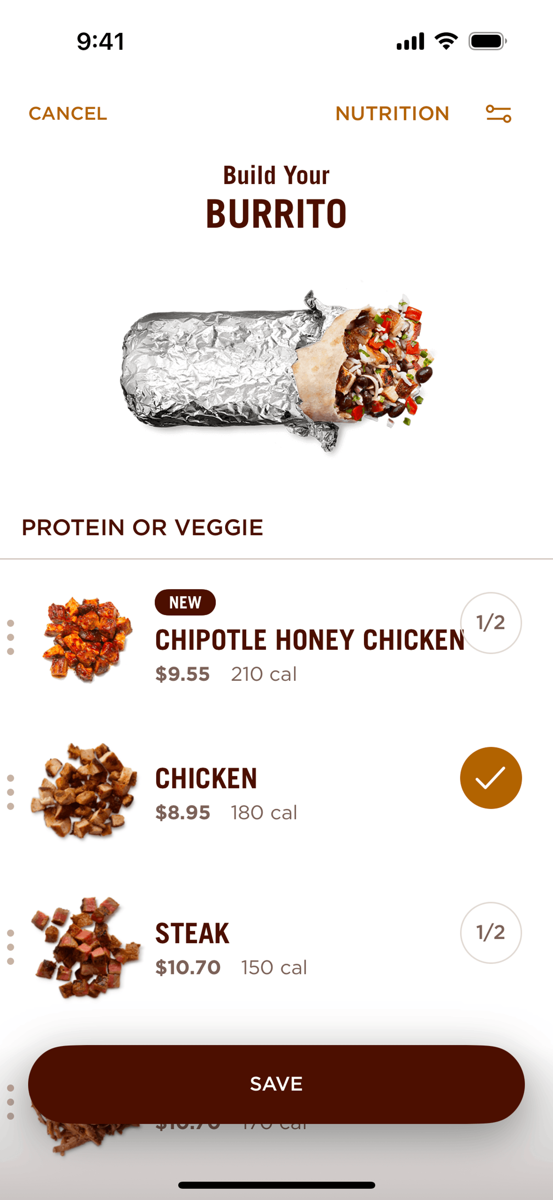 Chipotle iOS Food & Drink interface screenshot 14