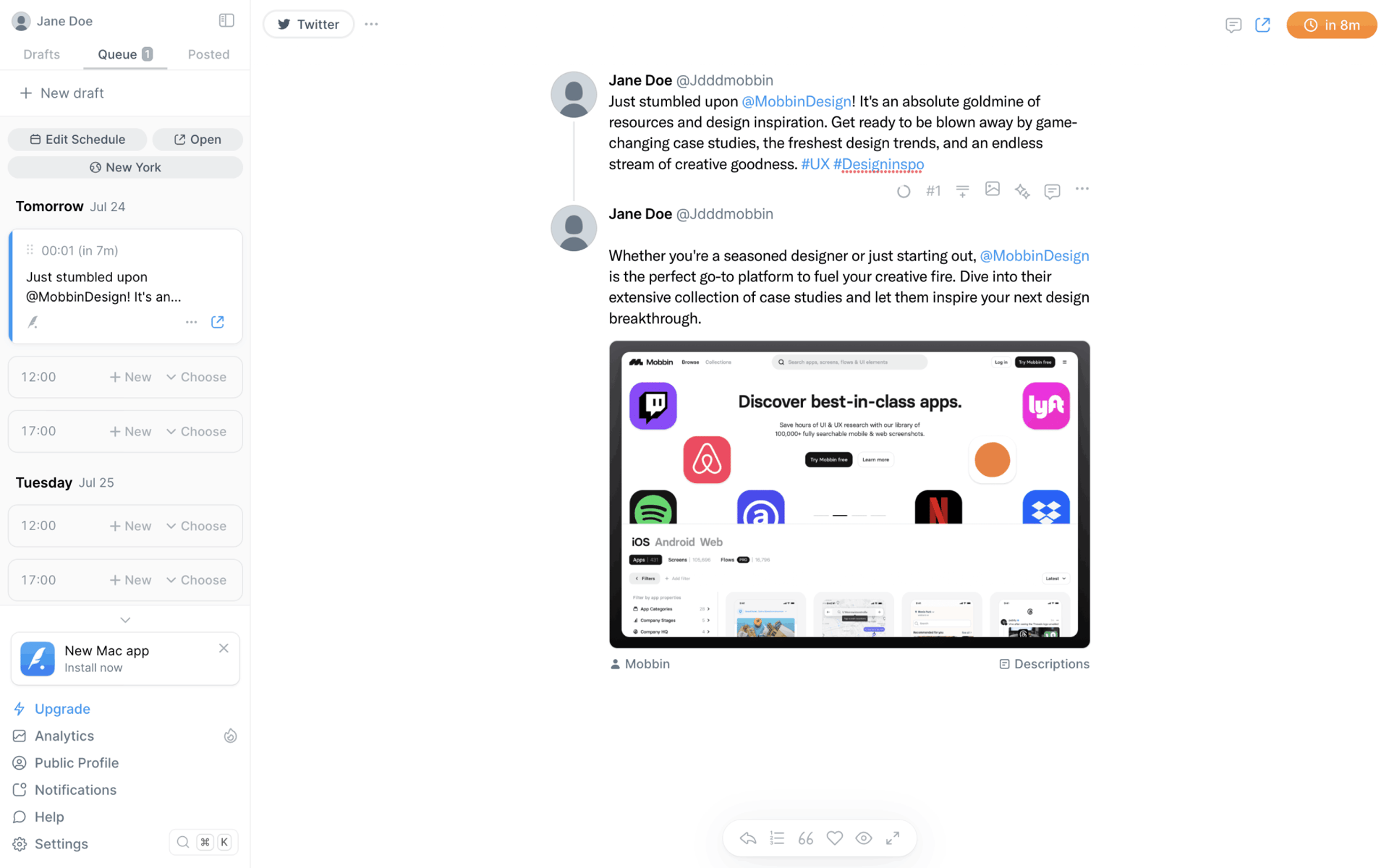 Typefully Web Social Networking interface screenshot 9