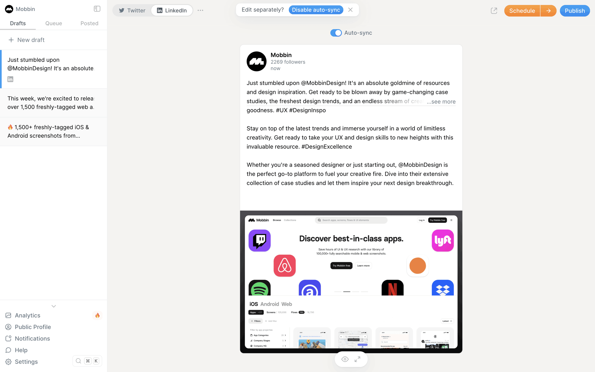 Typefully Web Social Networking interface screenshot 14
