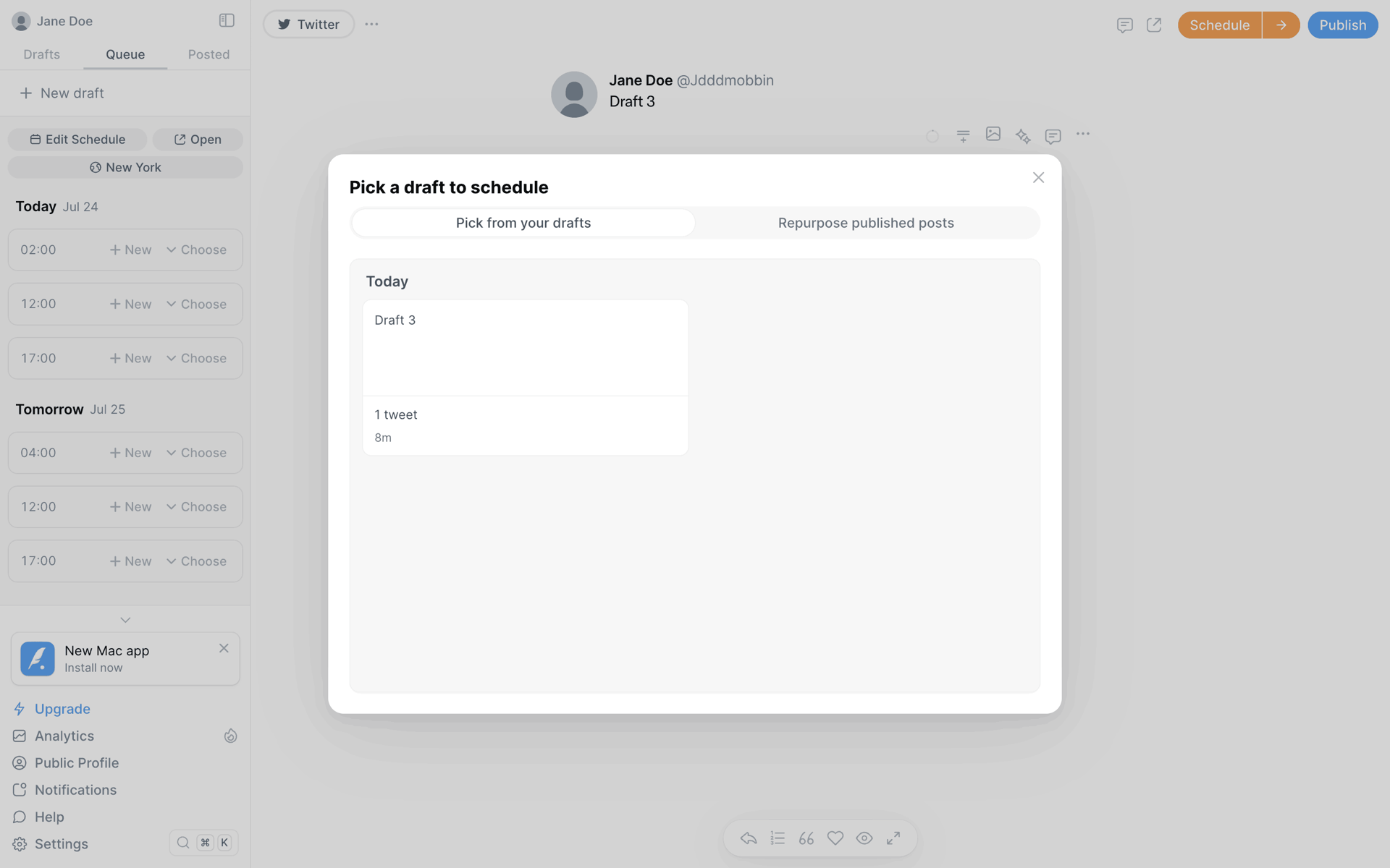 Typefully Web Social Networking interface screenshot 20