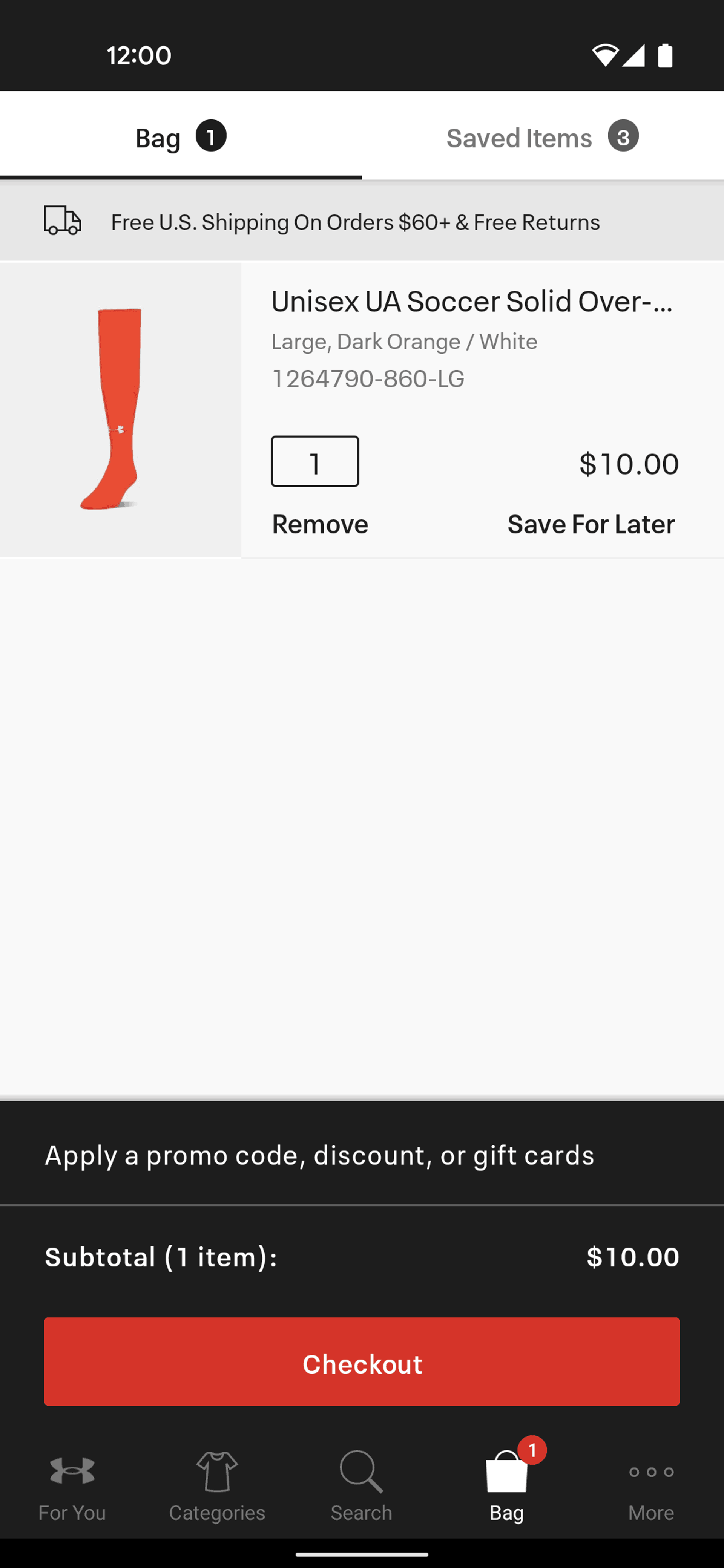 Under Armour Android Shopping interface screenshot 8