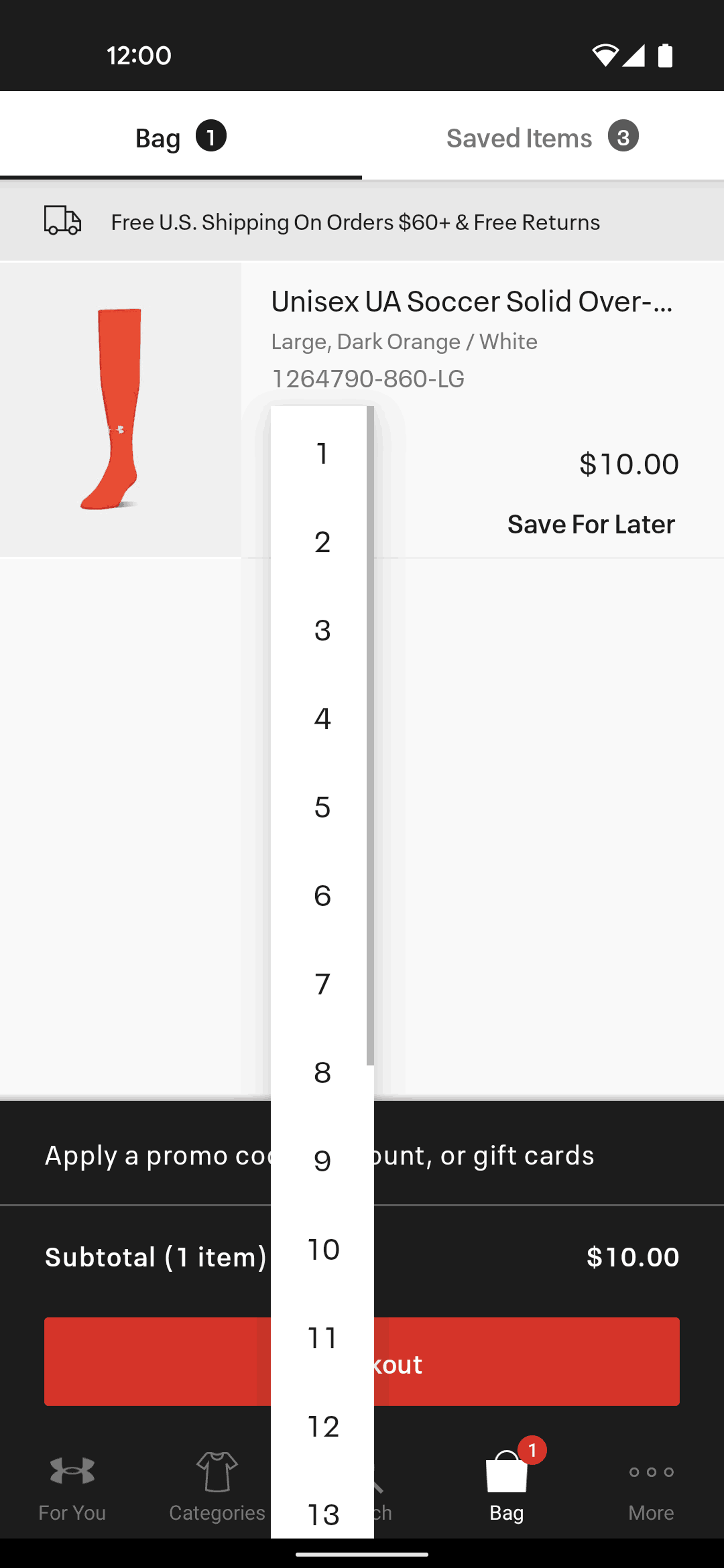 Under Armour Android Shopping interface screenshot 10