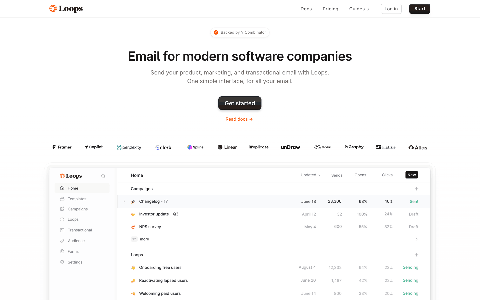 Loops Web Productivity interface screenshot 1