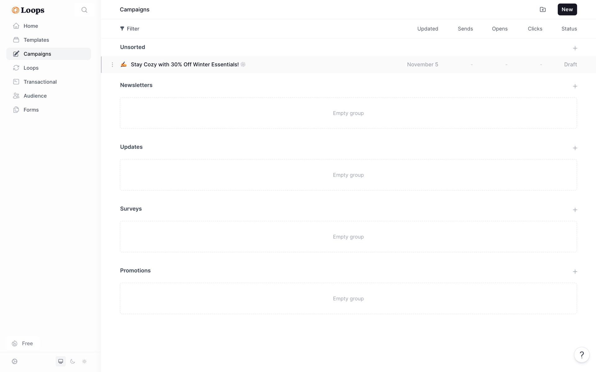 Loops Web Productivity interface screenshot 13