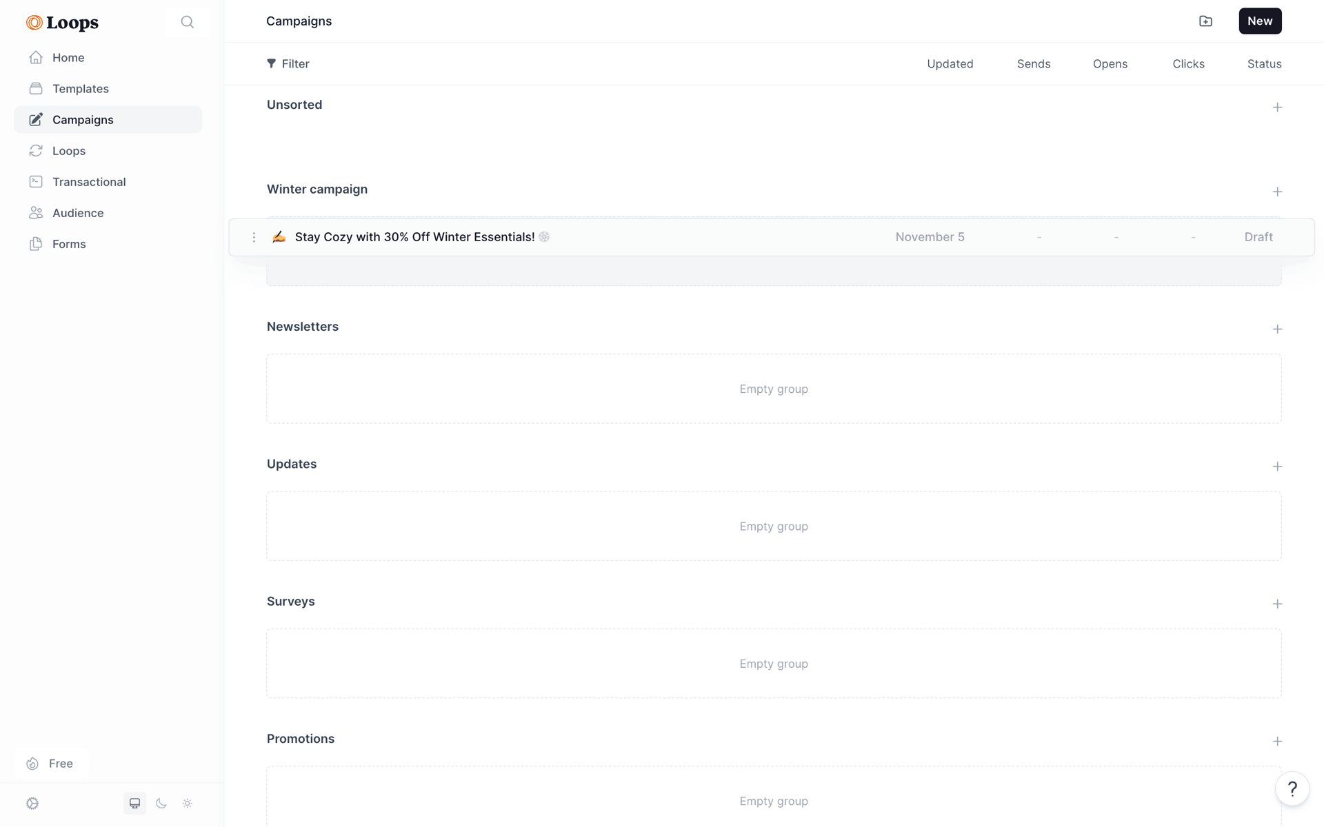 Loops Web Productivity interface screenshot 15