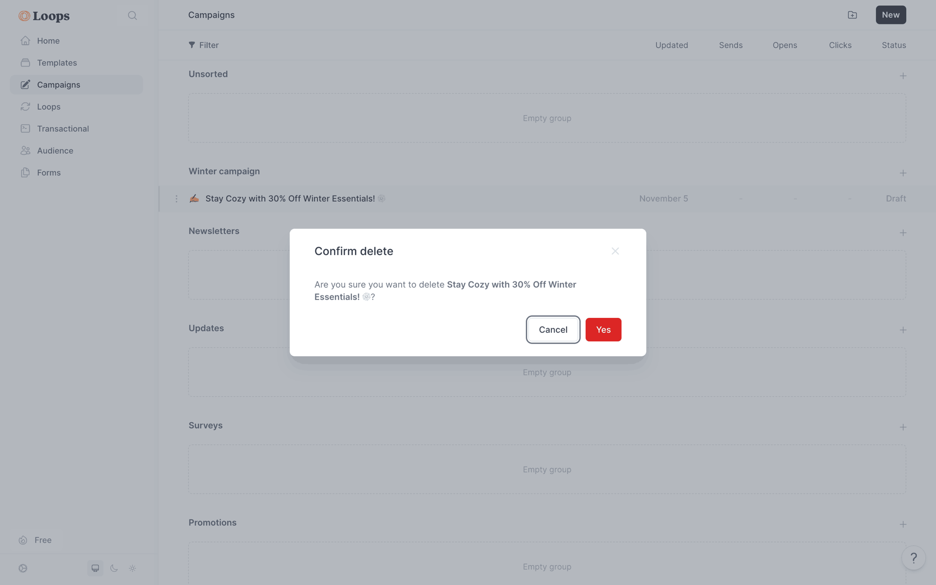Loops Web Productivity interface screenshot 17