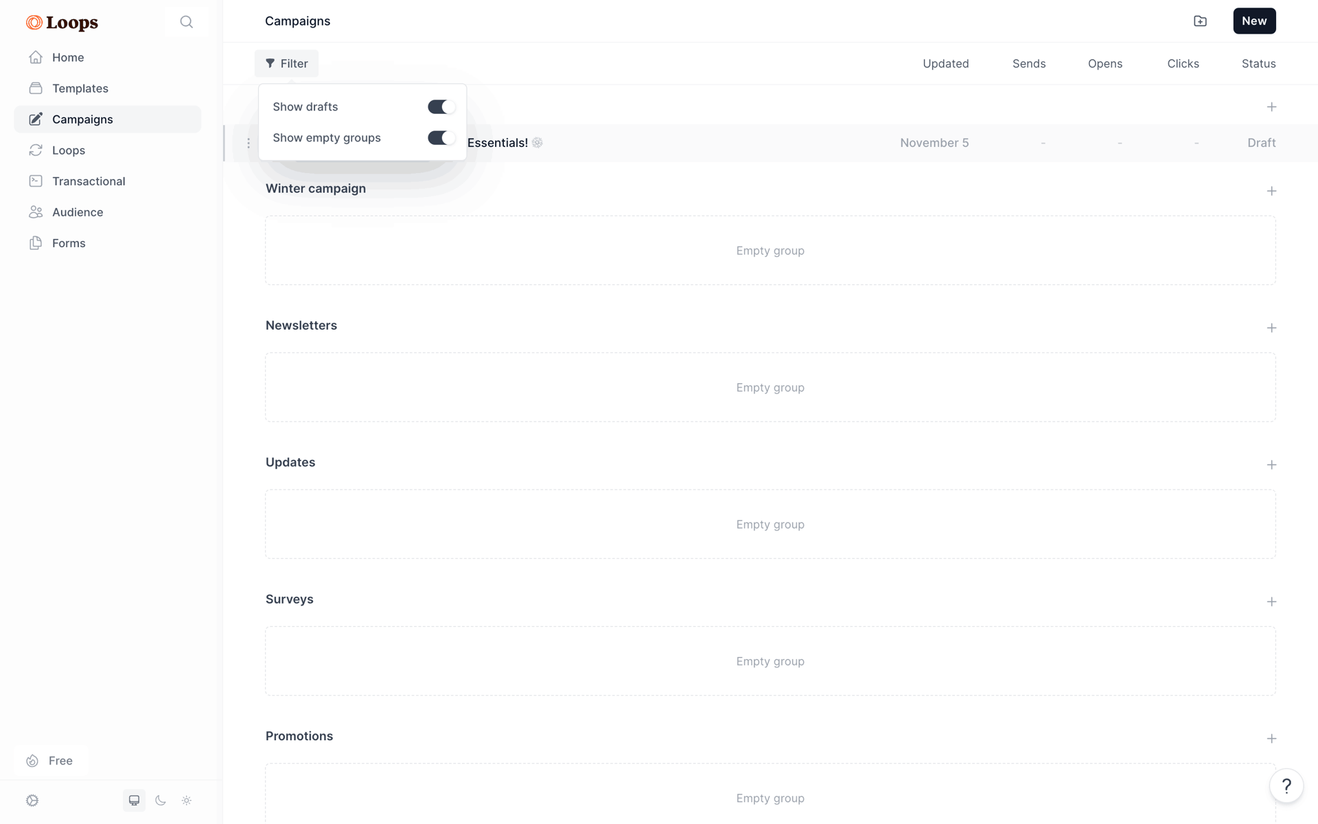 Loops Web Productivity interface screenshot 18