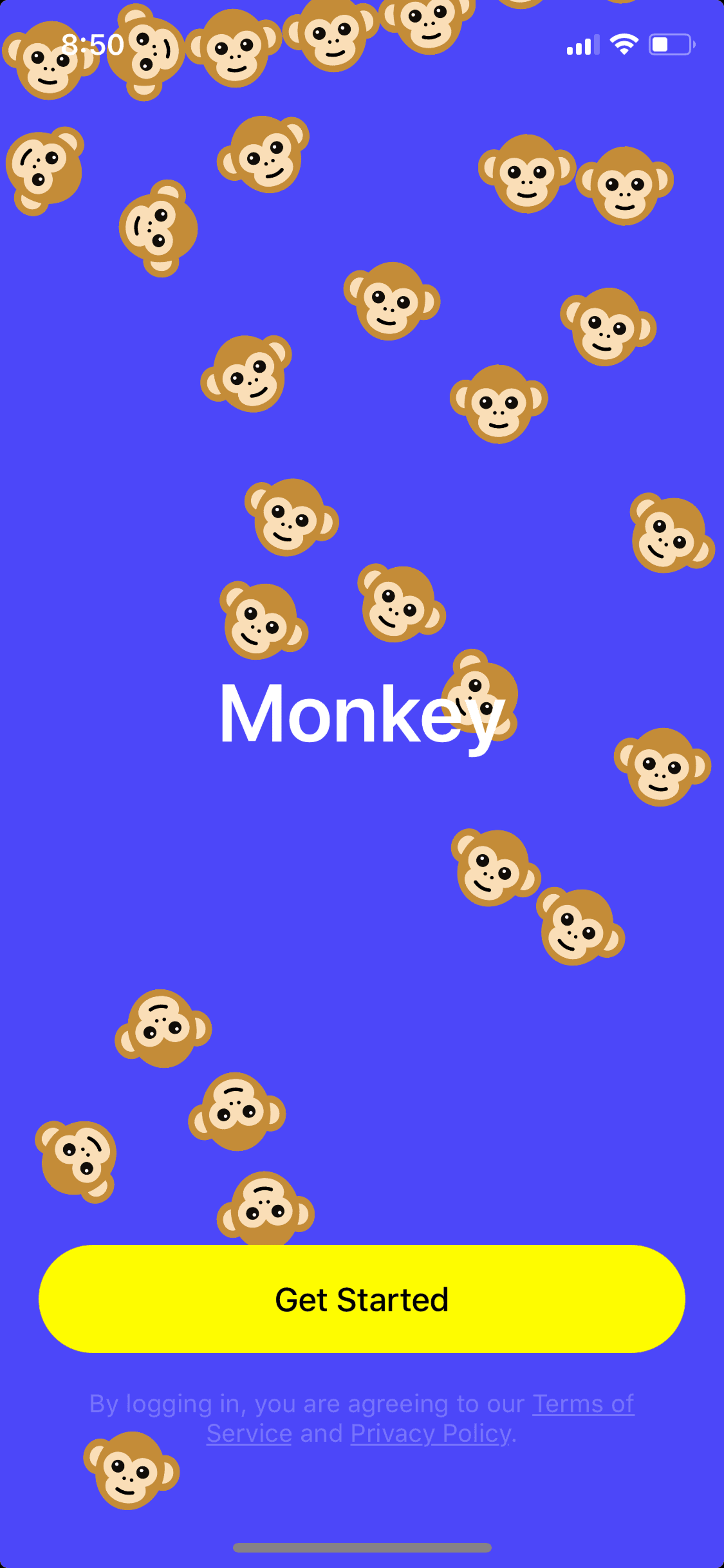 Monkey iOS Social Networking interface screenshot 1