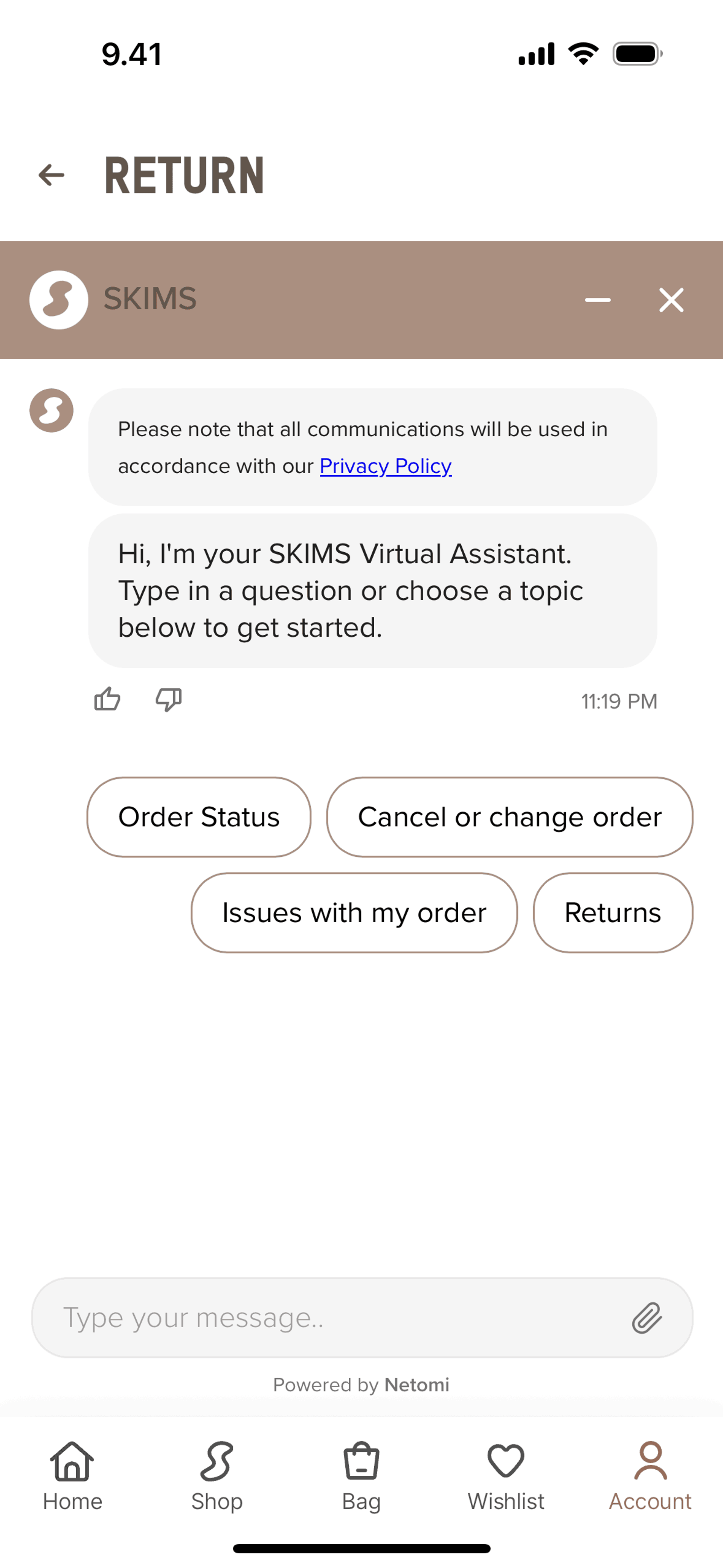 SKIMS iOS Shopping interface screenshot 13