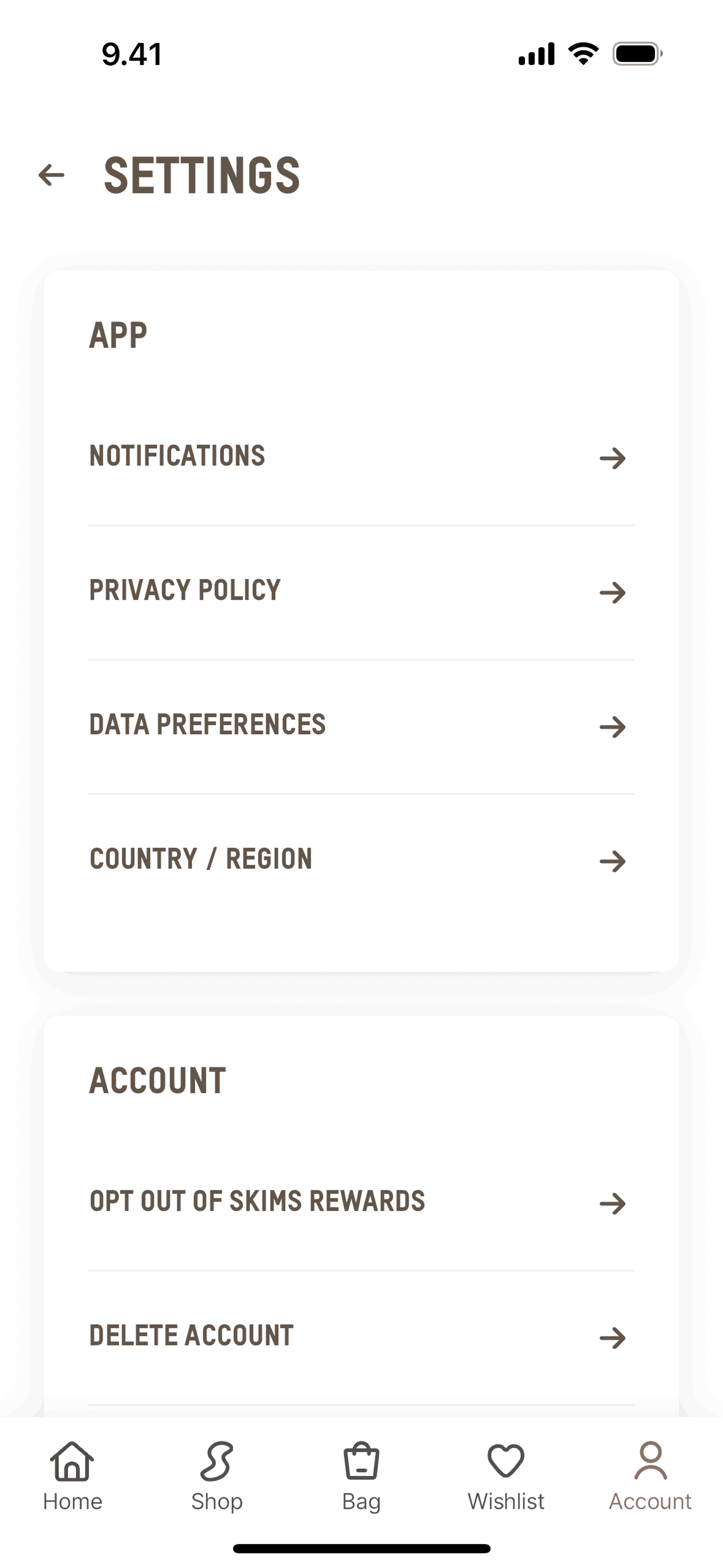 SKIMS iOS Shopping interface screenshot 19