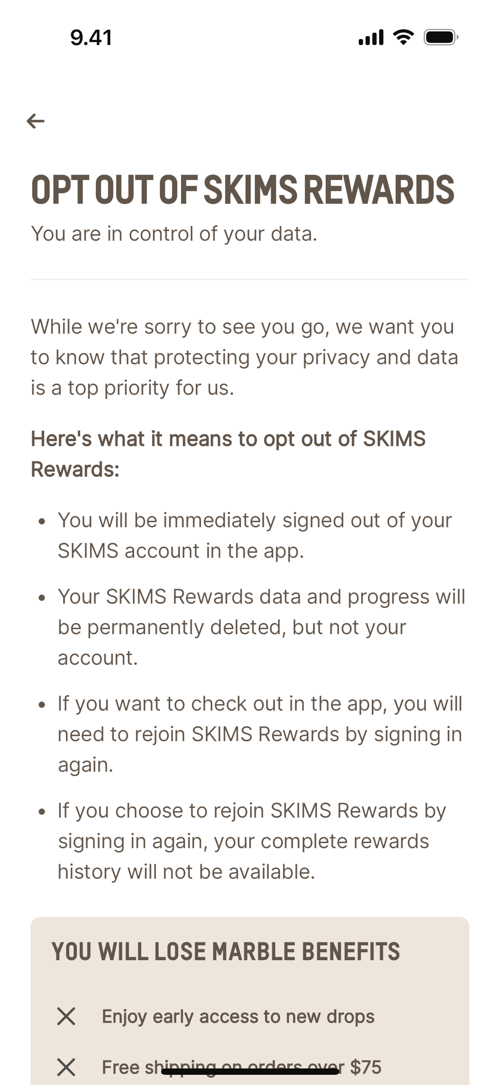 SKIMS iOS Shopping interface screenshot 23