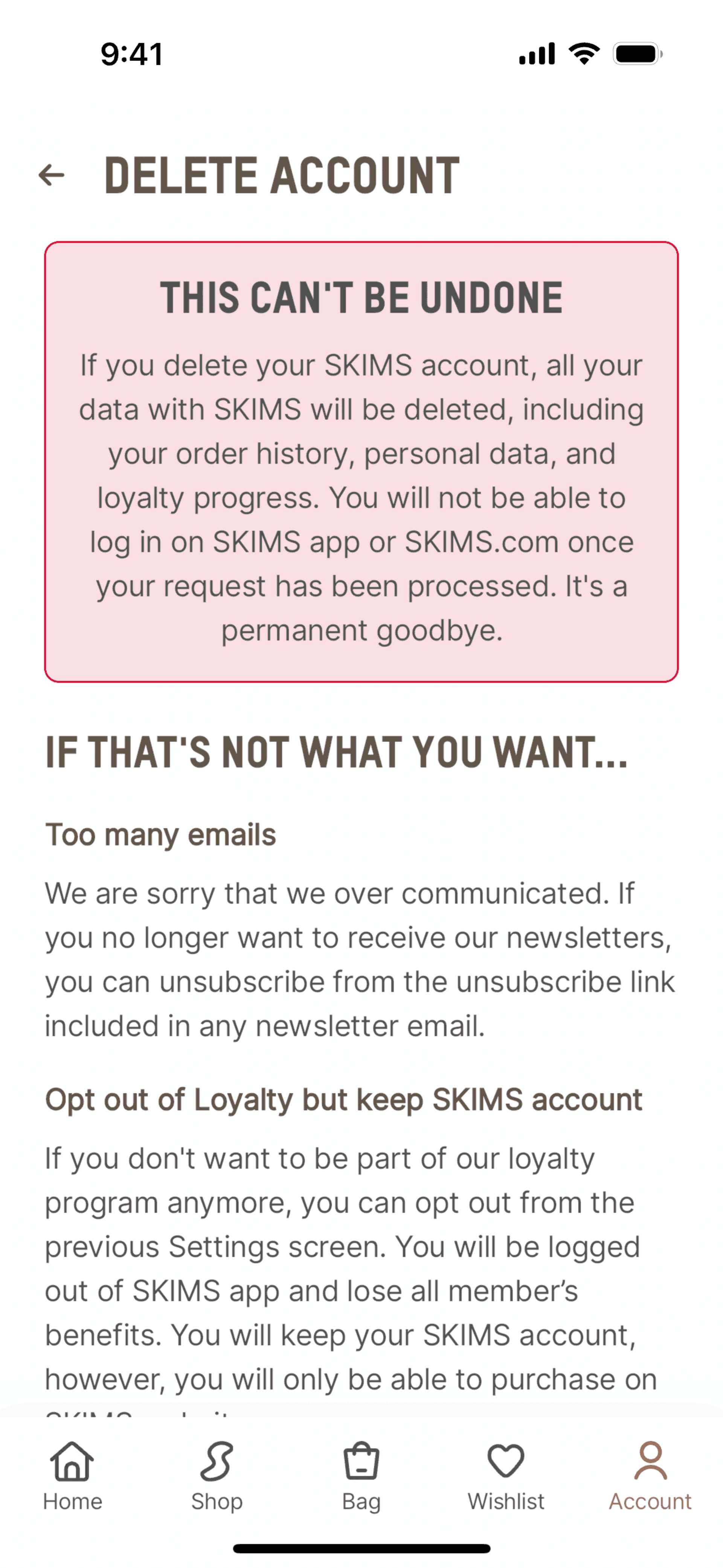 SKIMS iOS Shopping interface screenshot 24