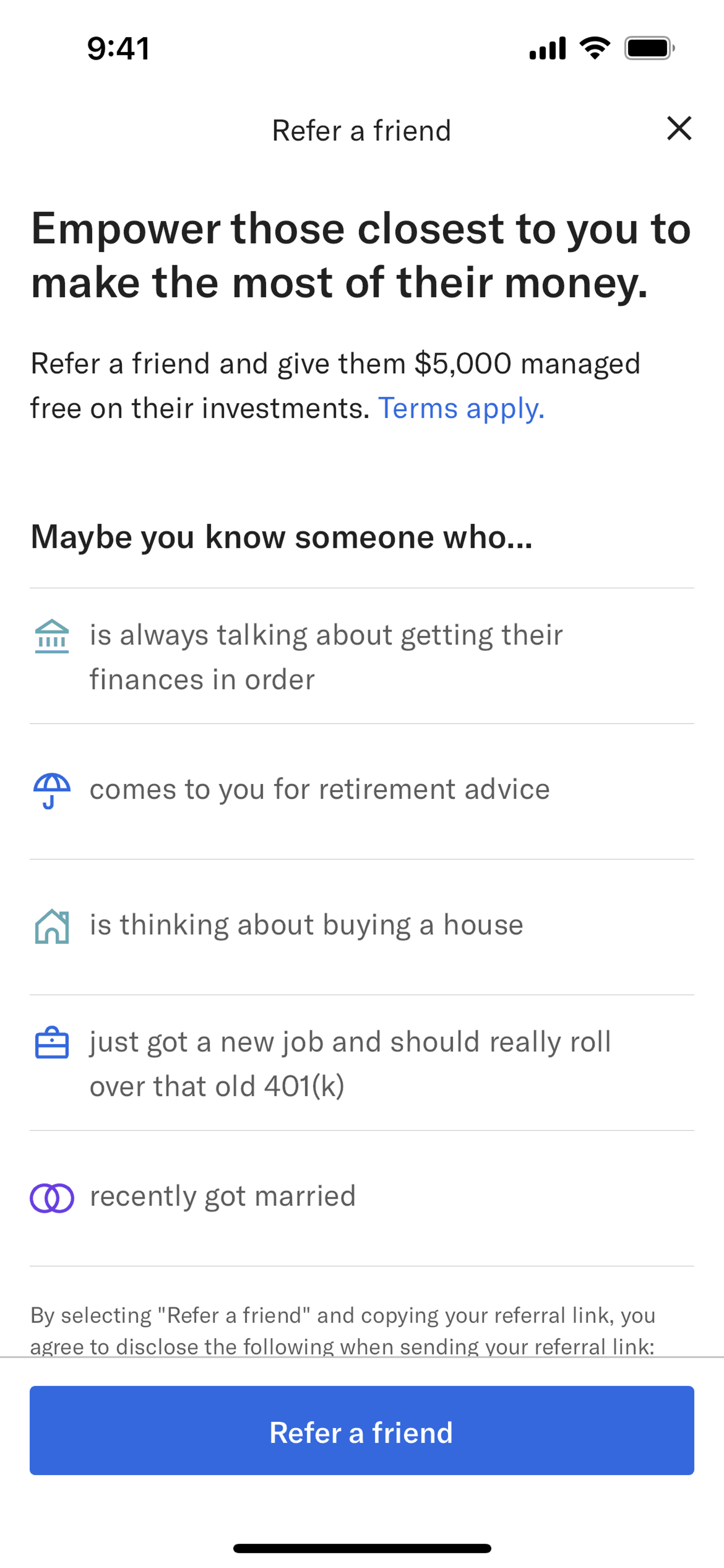 Betterment iOS Finance interface screenshot 8