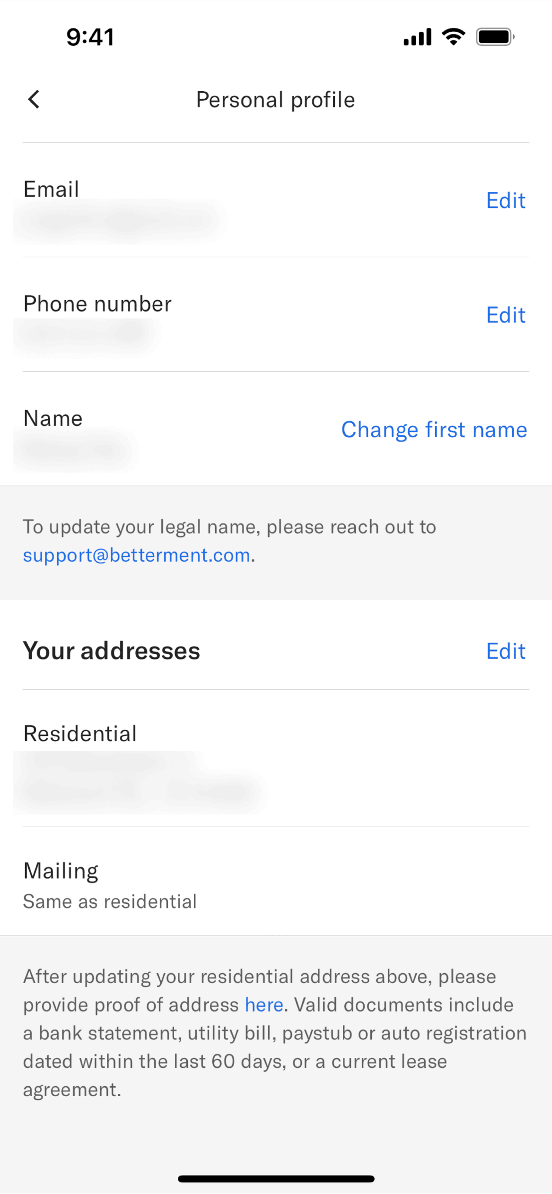 Betterment iOS Finance interface screenshot 18
