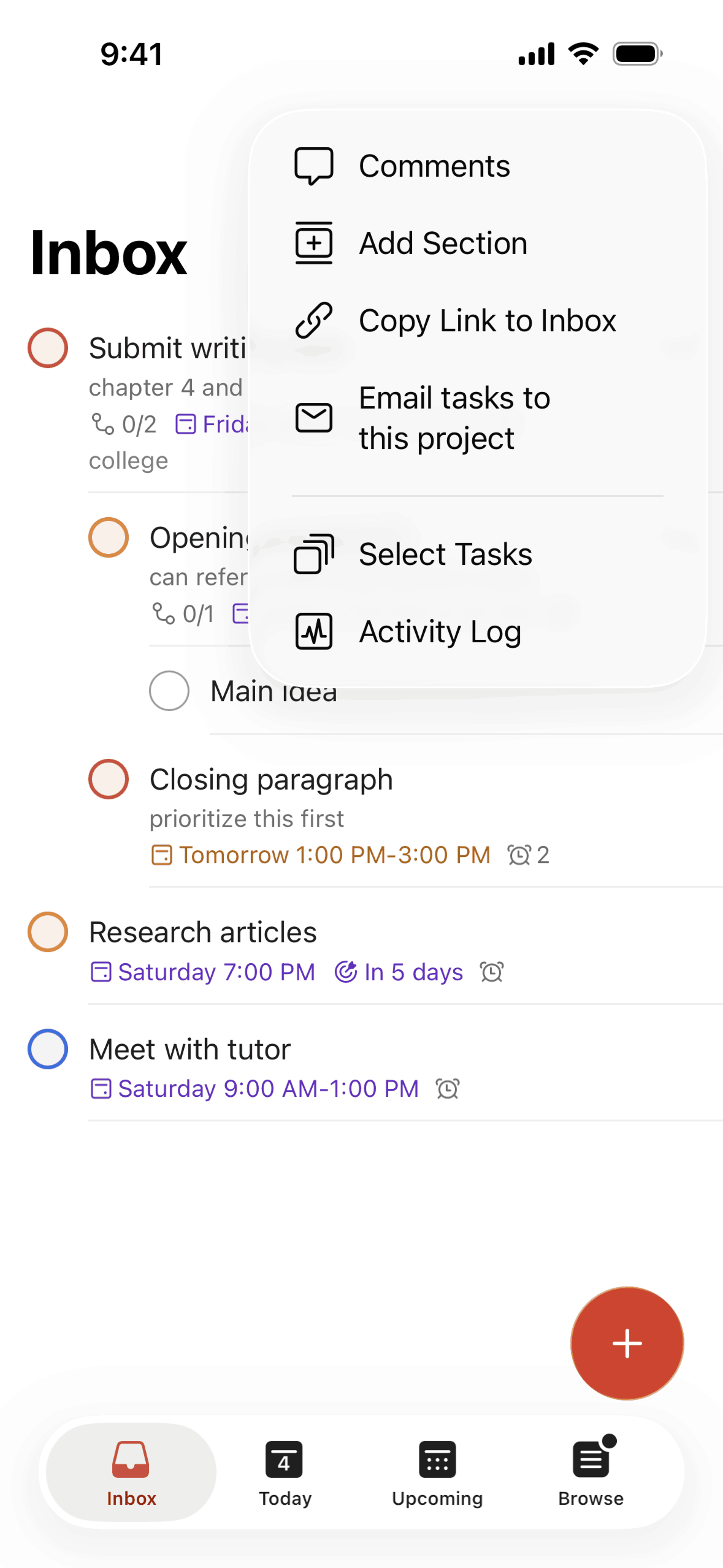 Todoist iOS Collaboration interface screenshot 17