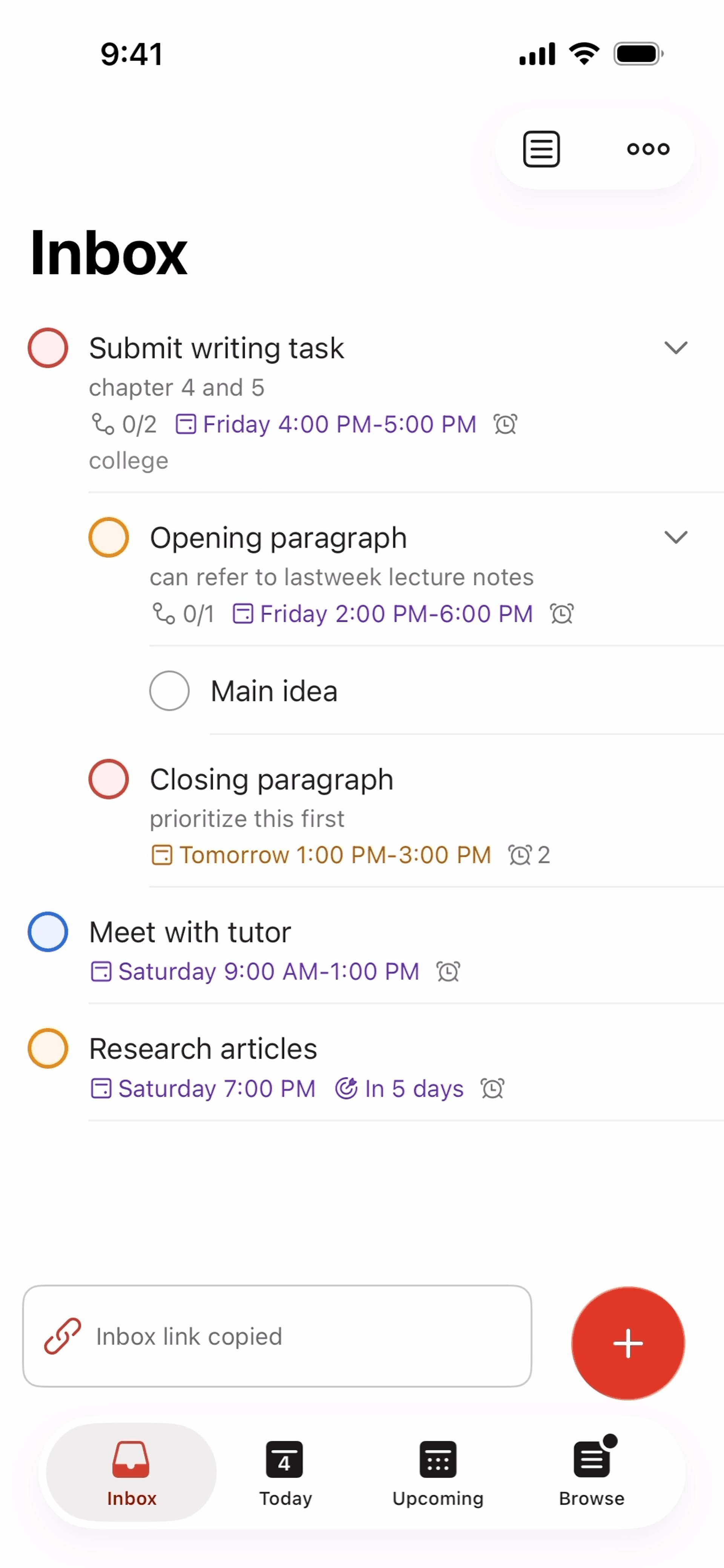 Todoist iOS Collaboration interface screenshot 19