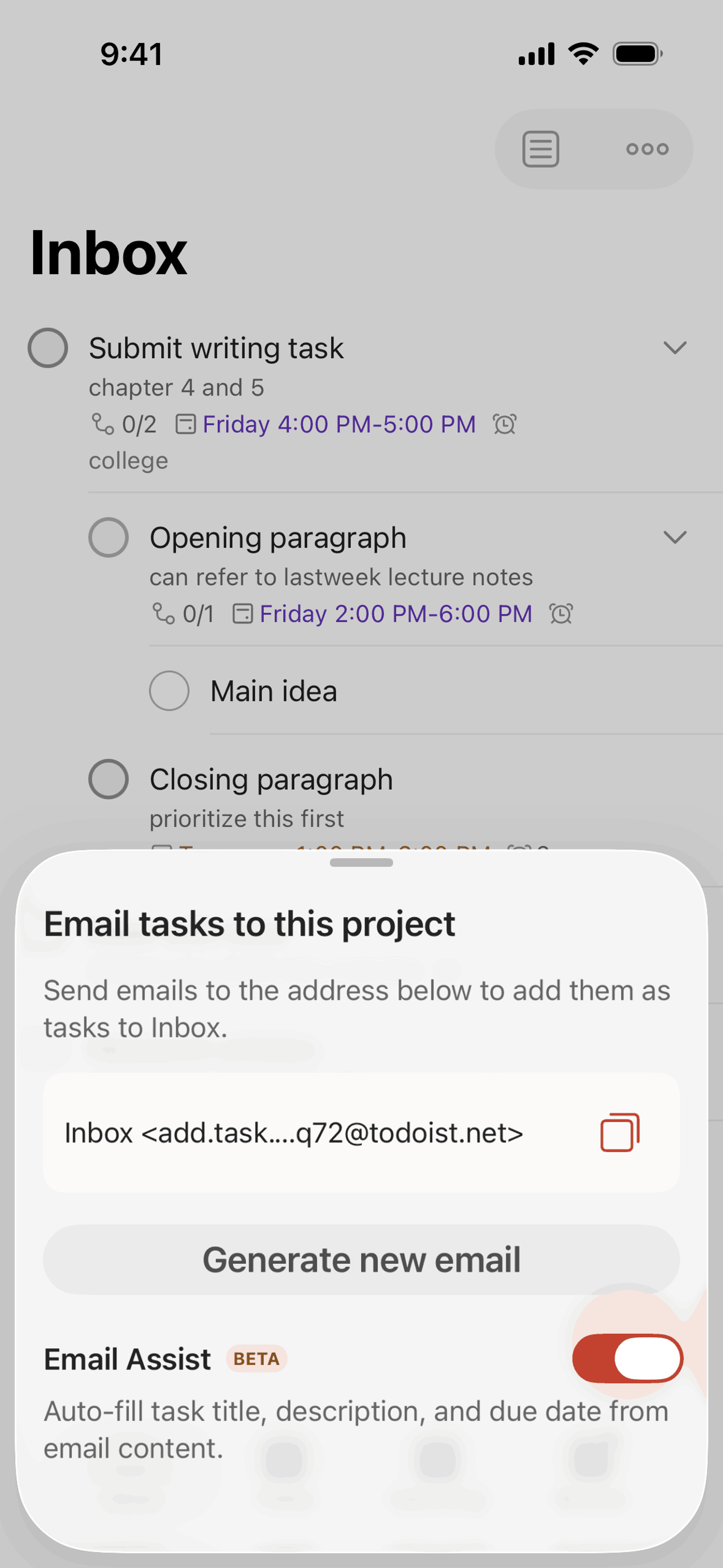 Todoist iOS Collaboration interface screenshot 20