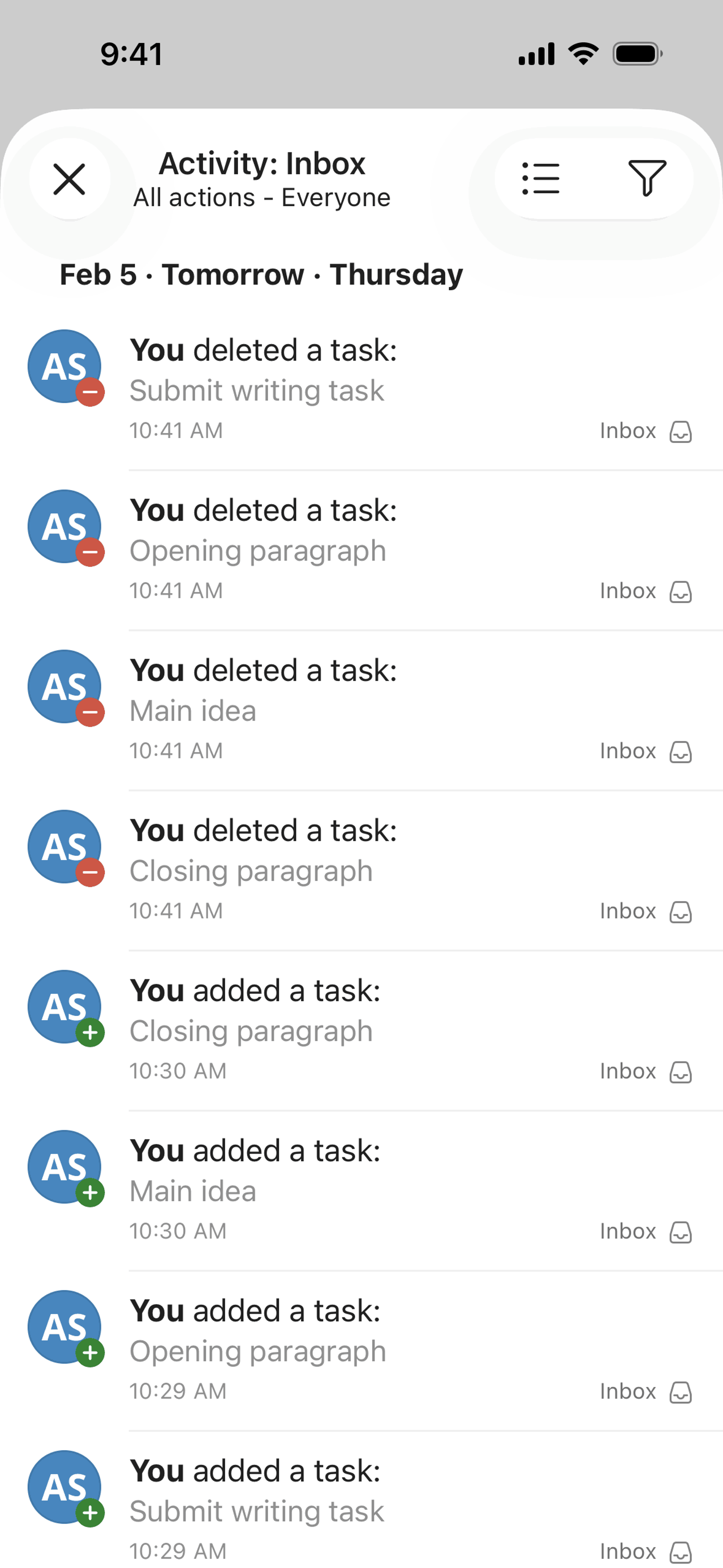 Todoist iOS Collaboration interface screenshot 22