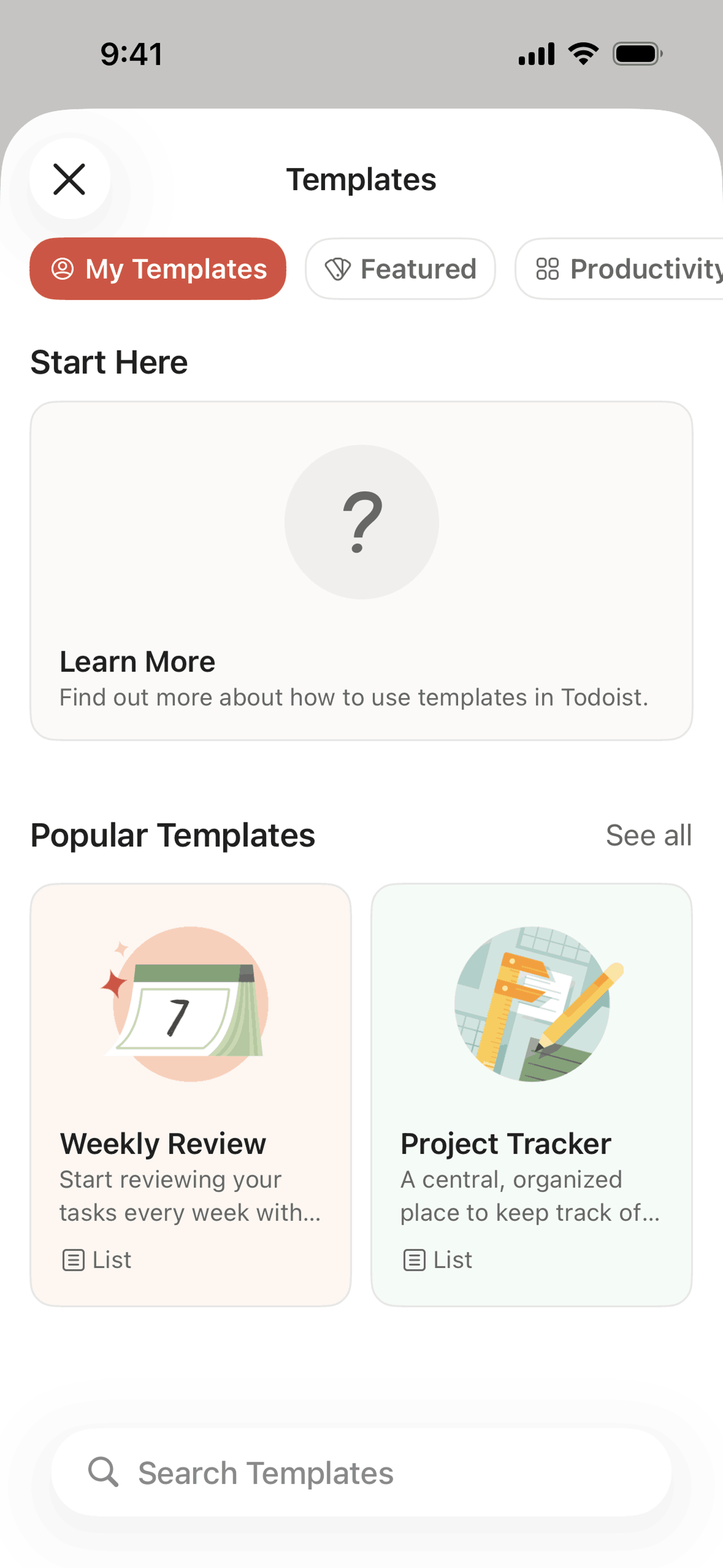 Todoist iOS Collaboration interface screenshot 7